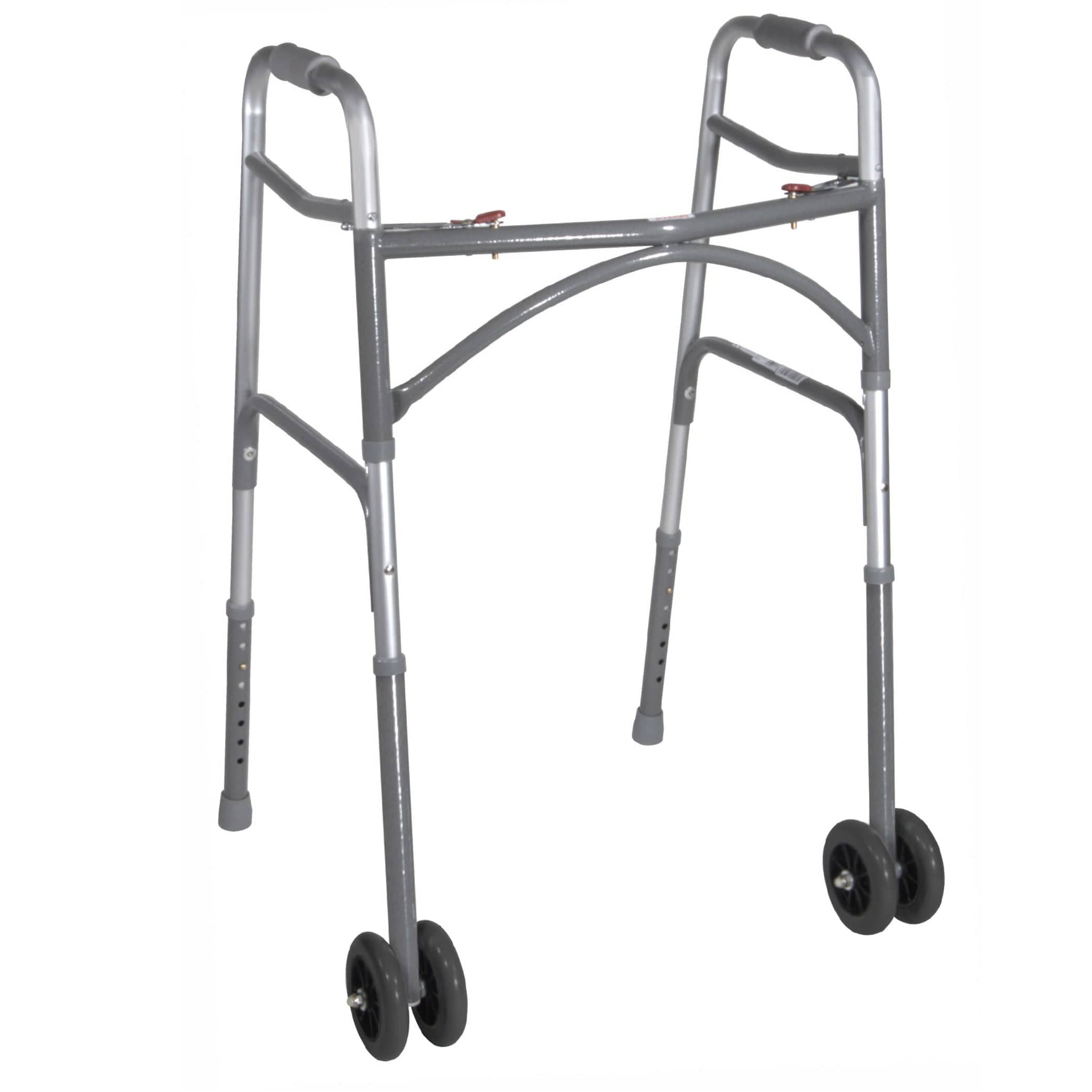 Drive Medical Drive Medical Heavy Duty Bariatric Two Button Walker with Wheels 10220-1ww