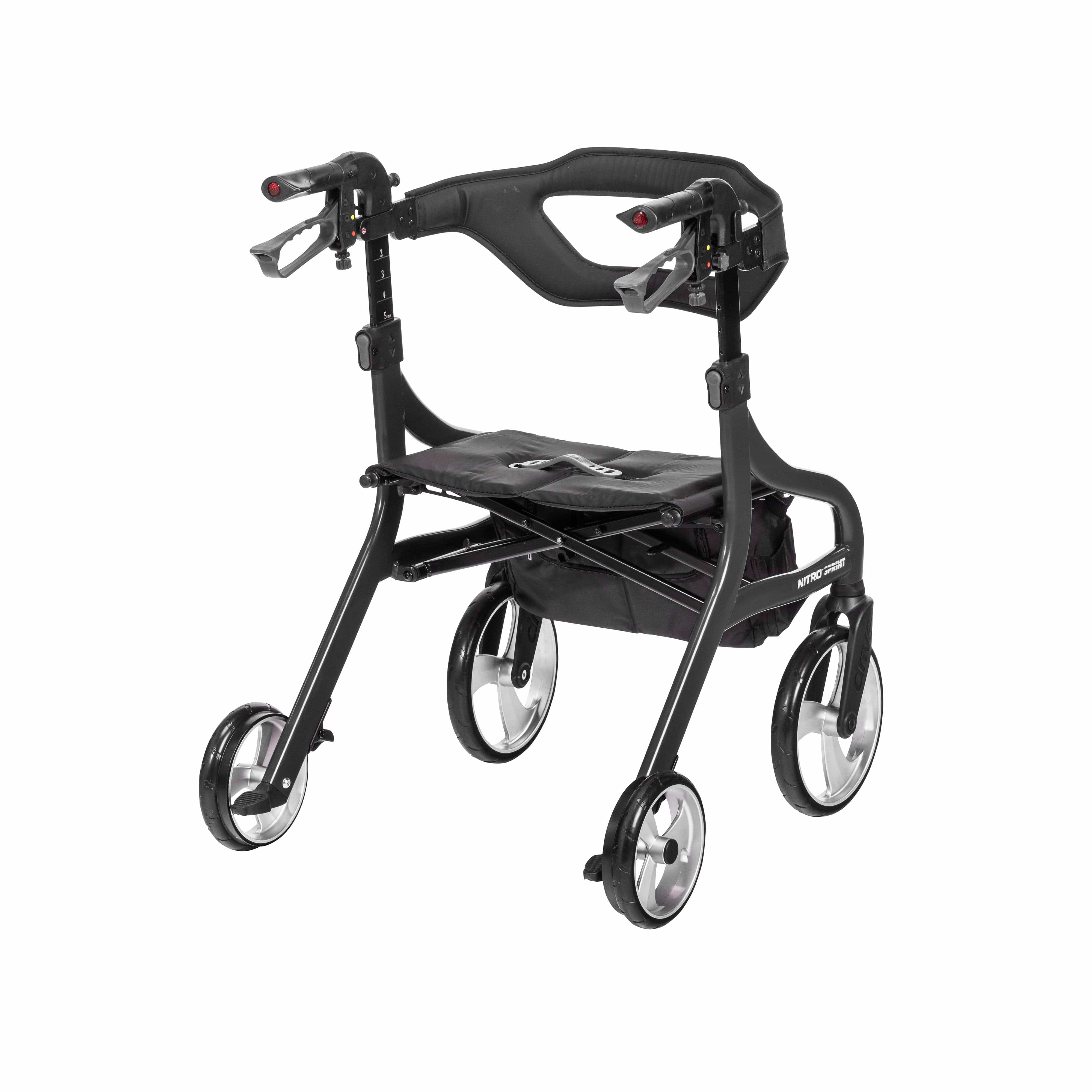 Drive Medical Drive Medical Nitro Sprint Rollator Rolling Walker, Hemi Height