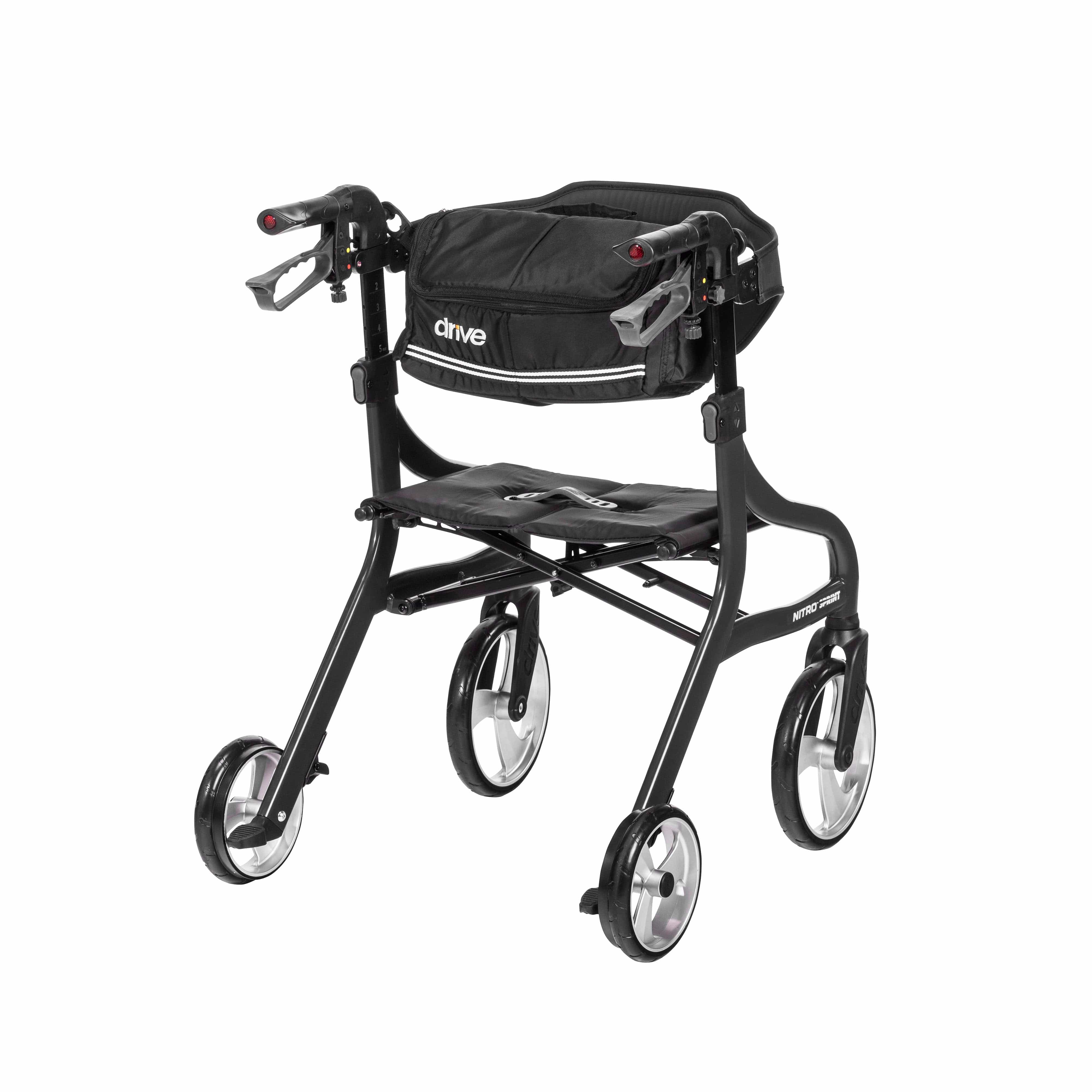 Drive Medical Drive Medical Nitro Sprint Rollator Rolling Walker, Hemi Height