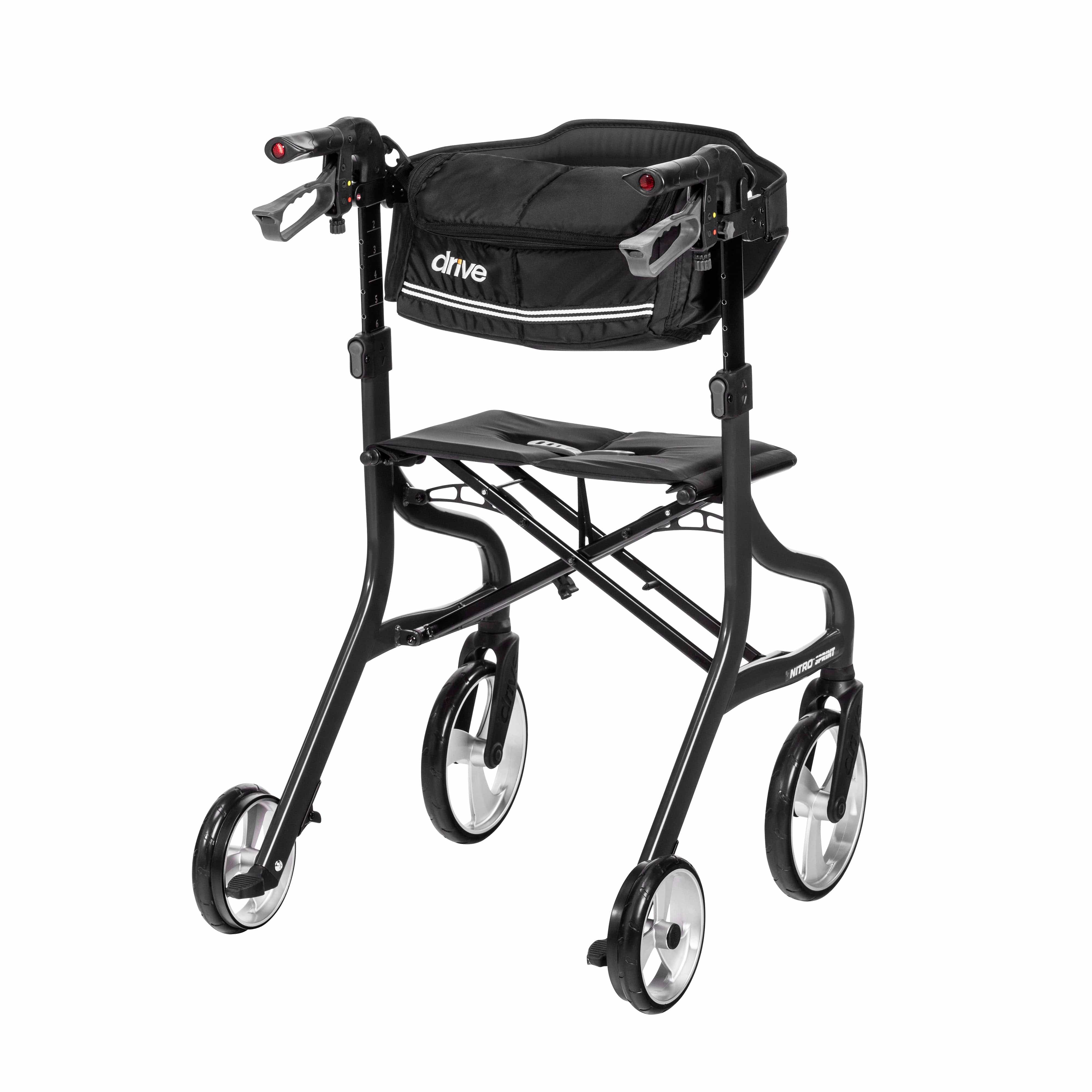 Drive Medical Drive Medical Nitro Sprint Rollator Rolling Walker, Tall