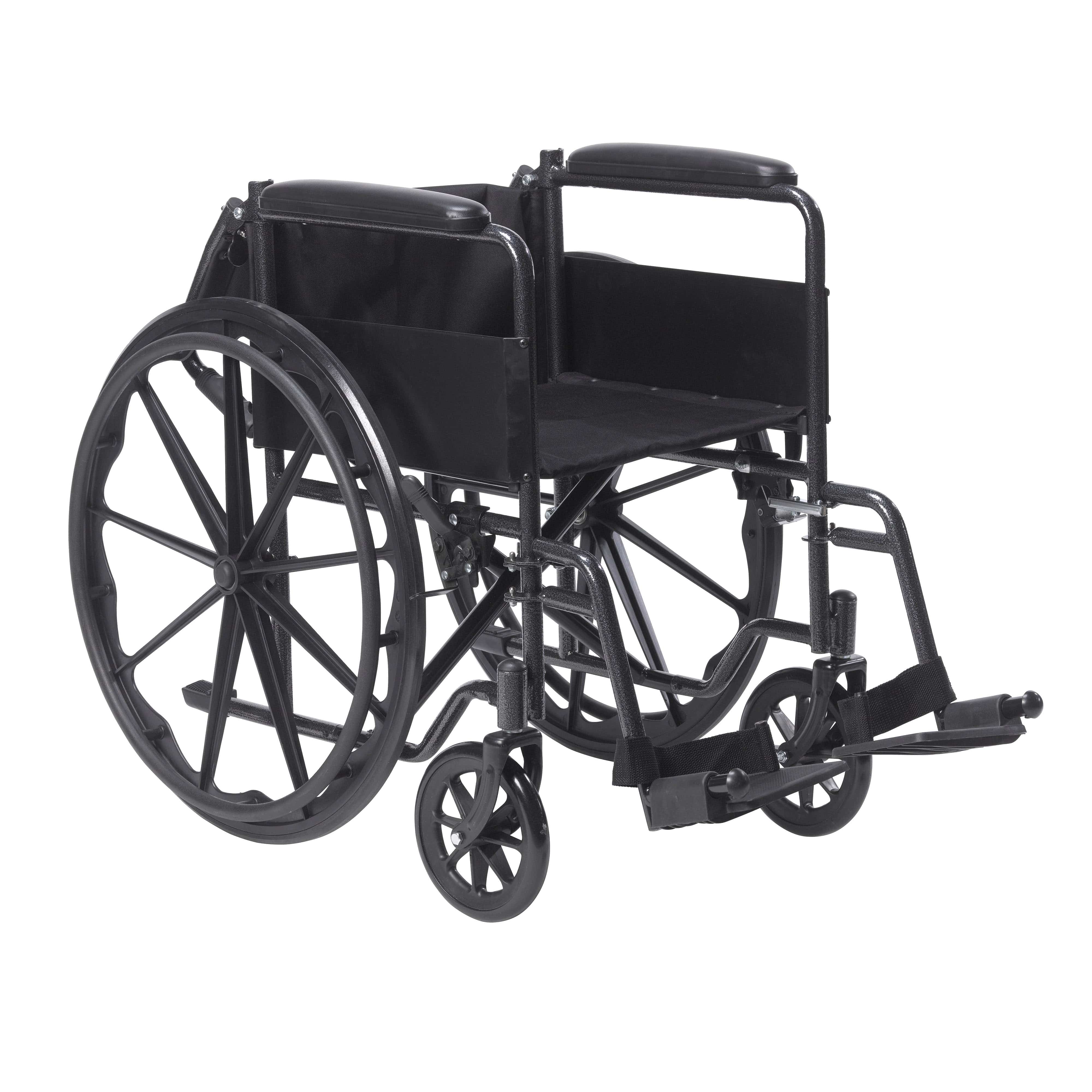 Drive Medical Drive Medical Silver Sport 1 Wheelchair with Full Arms and Swing away Removable Footrest ssp118fa-sf