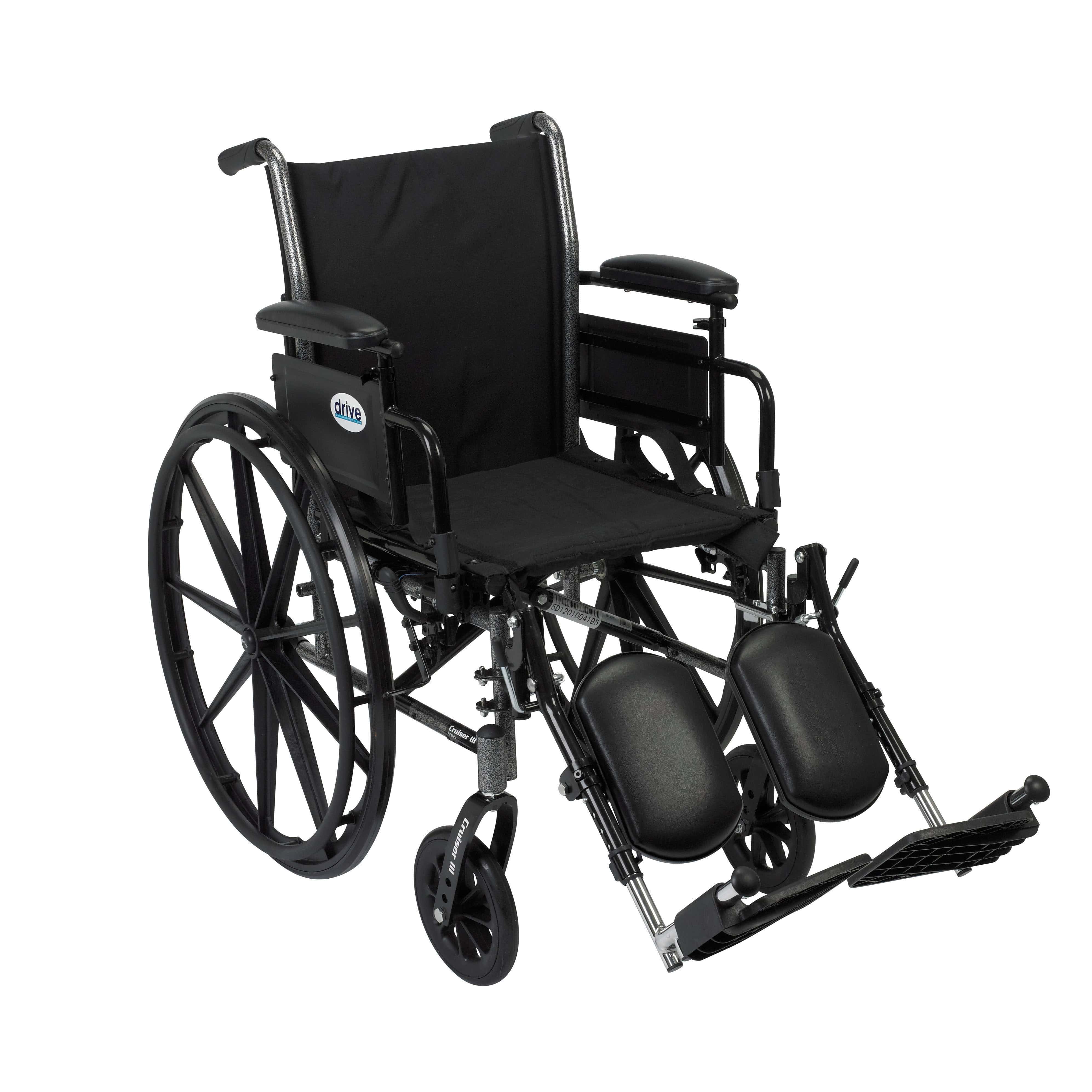 Drive Medical Drive Medical Cruiser III Light Weight Wheelchair with Flip Back Removable Arms k316adda-elr