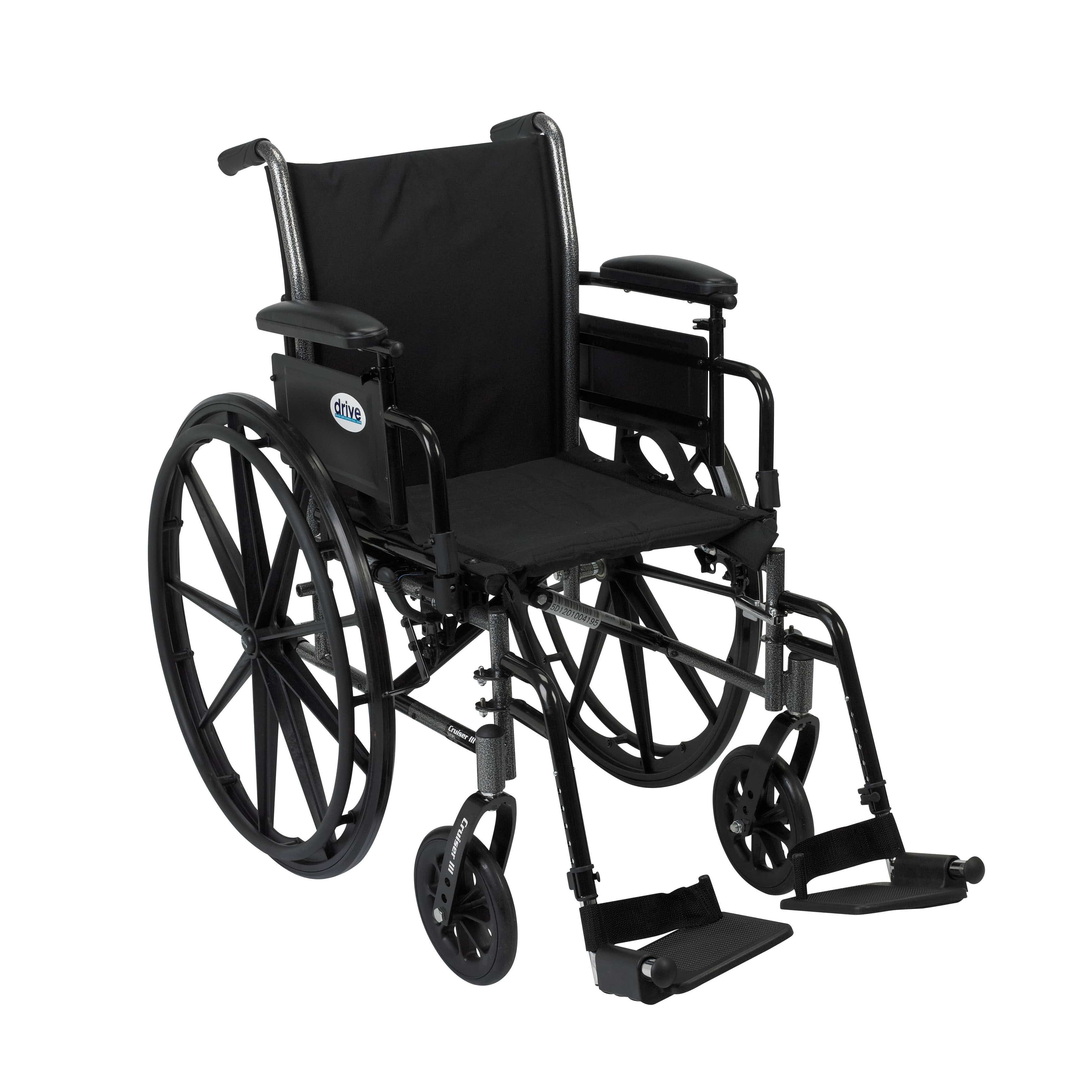 Drive Medical Drive Medical Cruiser III Light Weight Wheelchair with Flip Back Removable Arms k316adda-sf