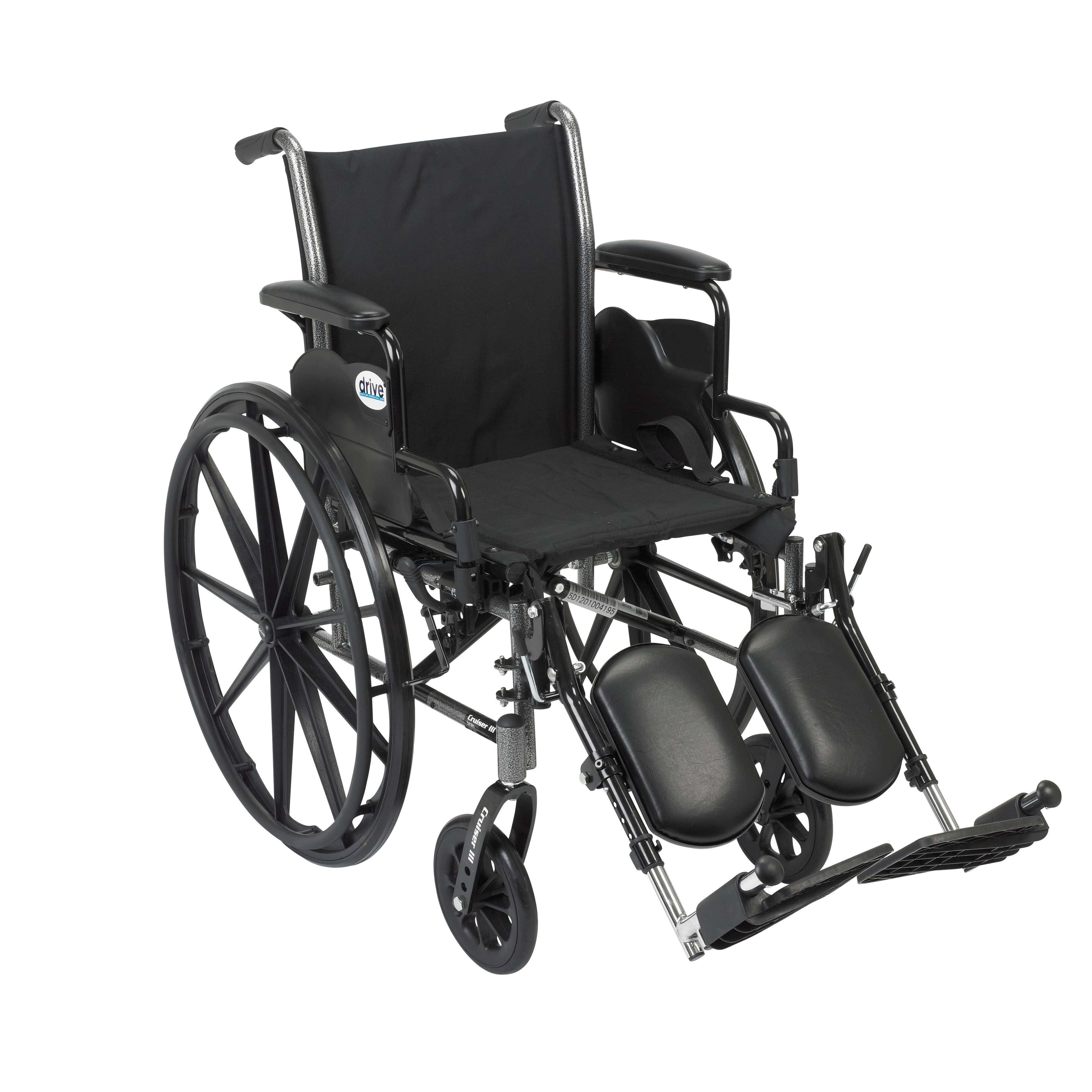 Drive Medical Drive Medical Cruiser III Light Weight Wheelchair with Flip Back Removable Arms k316dda-elr