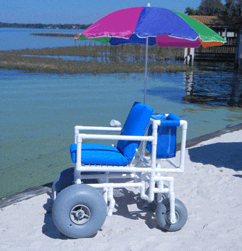 Healthline Healthline Beach Wheelchair (Swivel wheels in back) beach-wheelchair-swivel-wheels-in-back