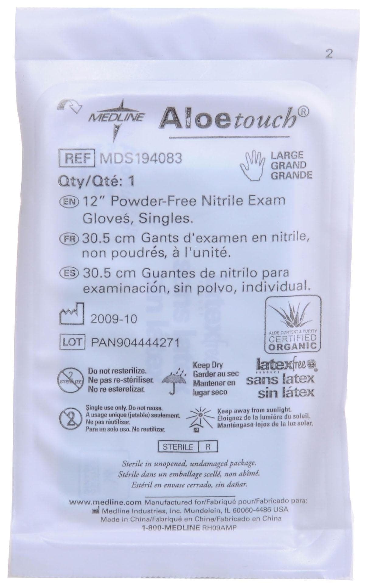 Medline Medline AloeTouch Sterile 12" Powder-Free Nitrile Exam Gloves MDS194087Z