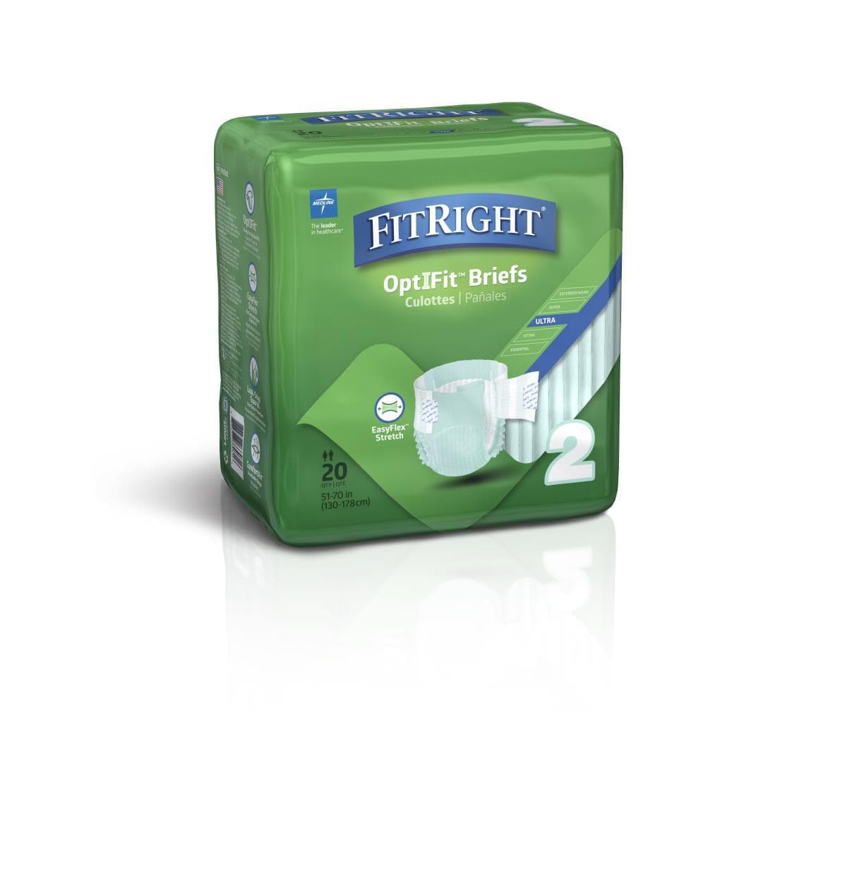 Medline Medline FitRight Stretch Ultra Incontinence Briefs with Center Tab FRSU2Z