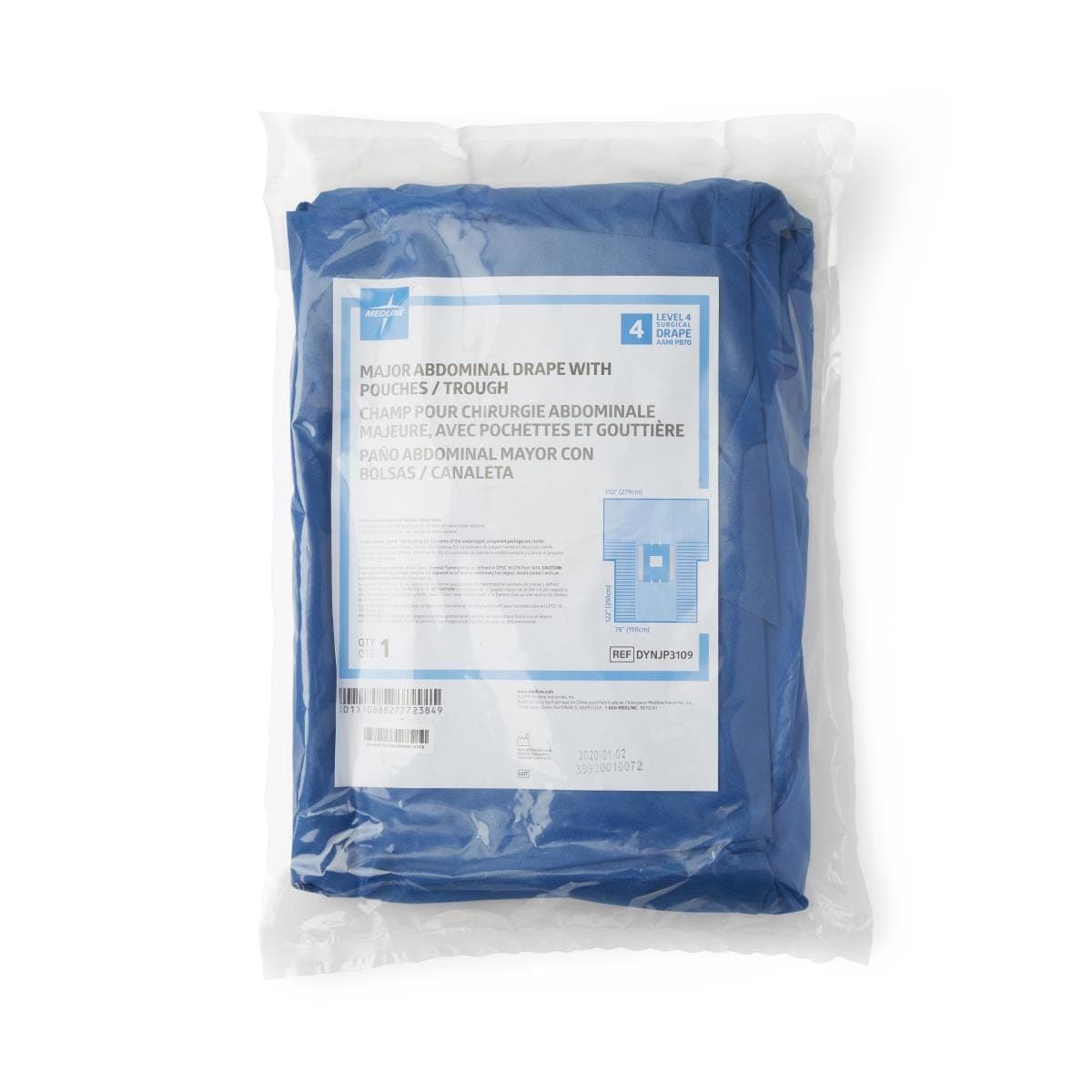 Medline Medline Major Abdominal Surgical Drape with Pouches DYNJP3109