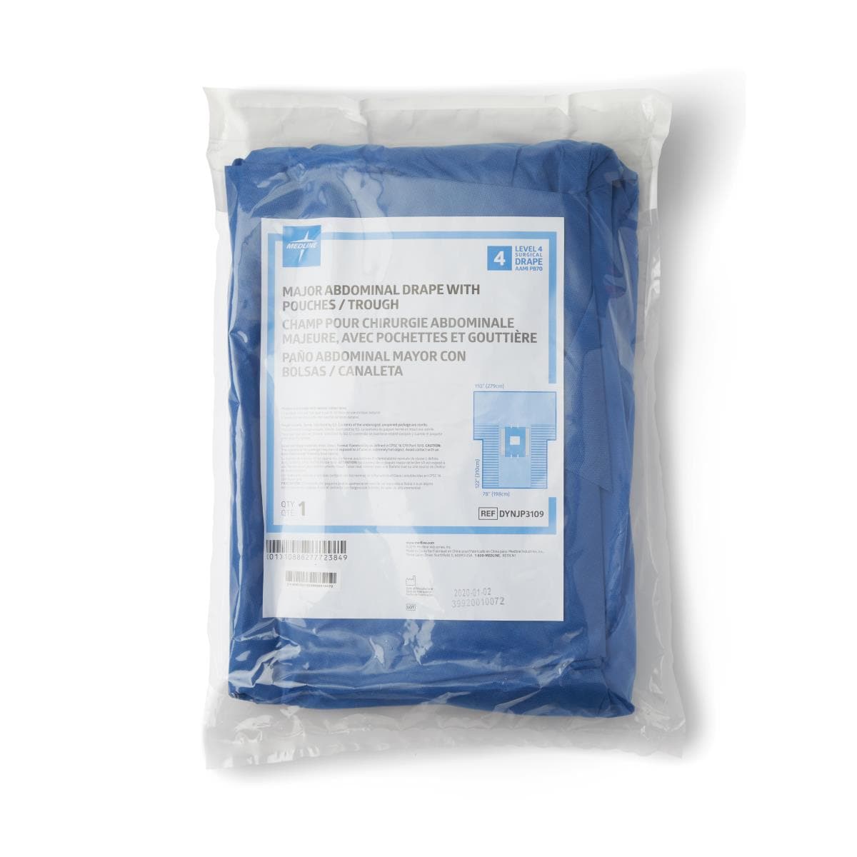 Medline Medline Major Abdominal Surgical Drape with Pouches DYNJP3109H