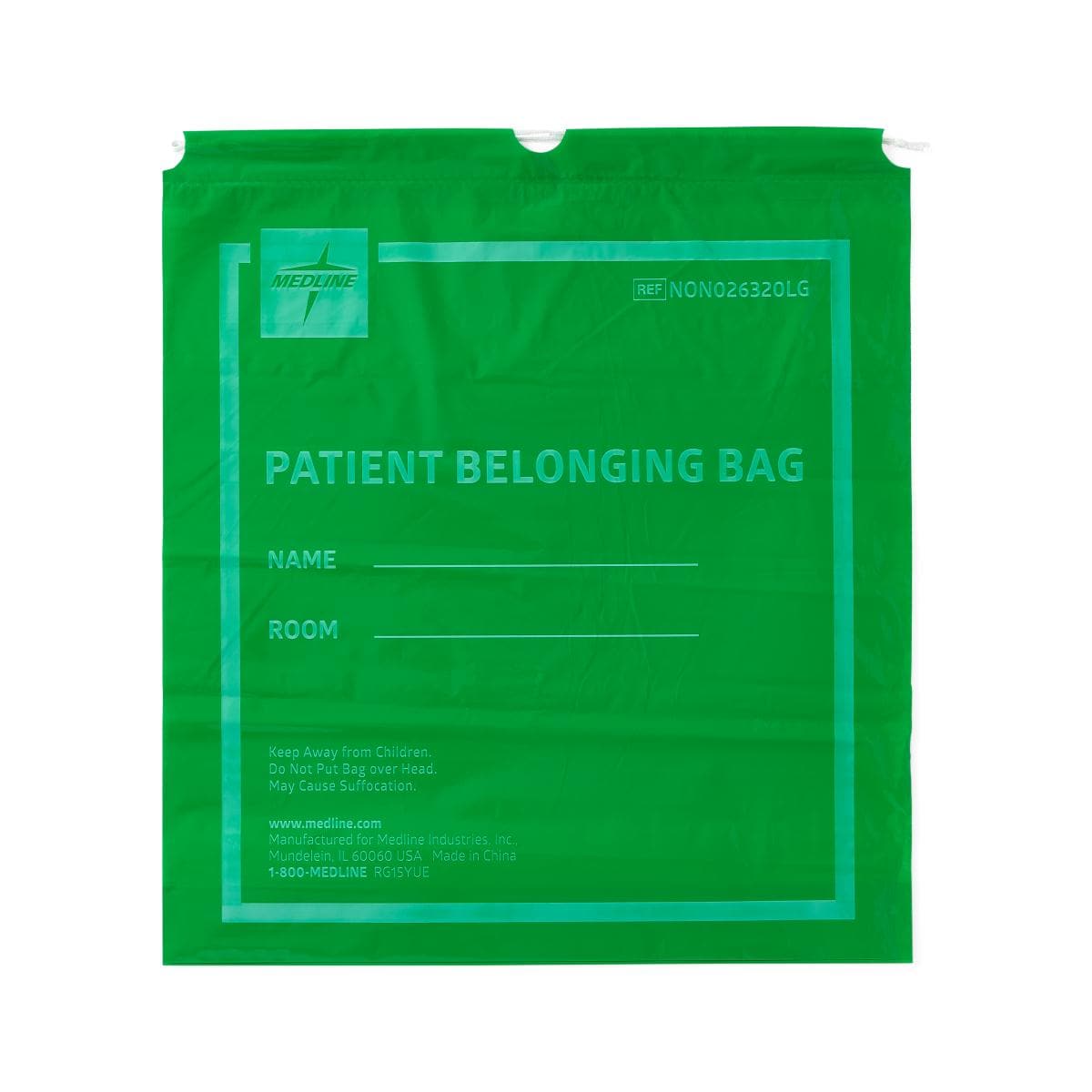 Medline Medline Plastic Patient Belongings Bags with Drawstring NON026320LG