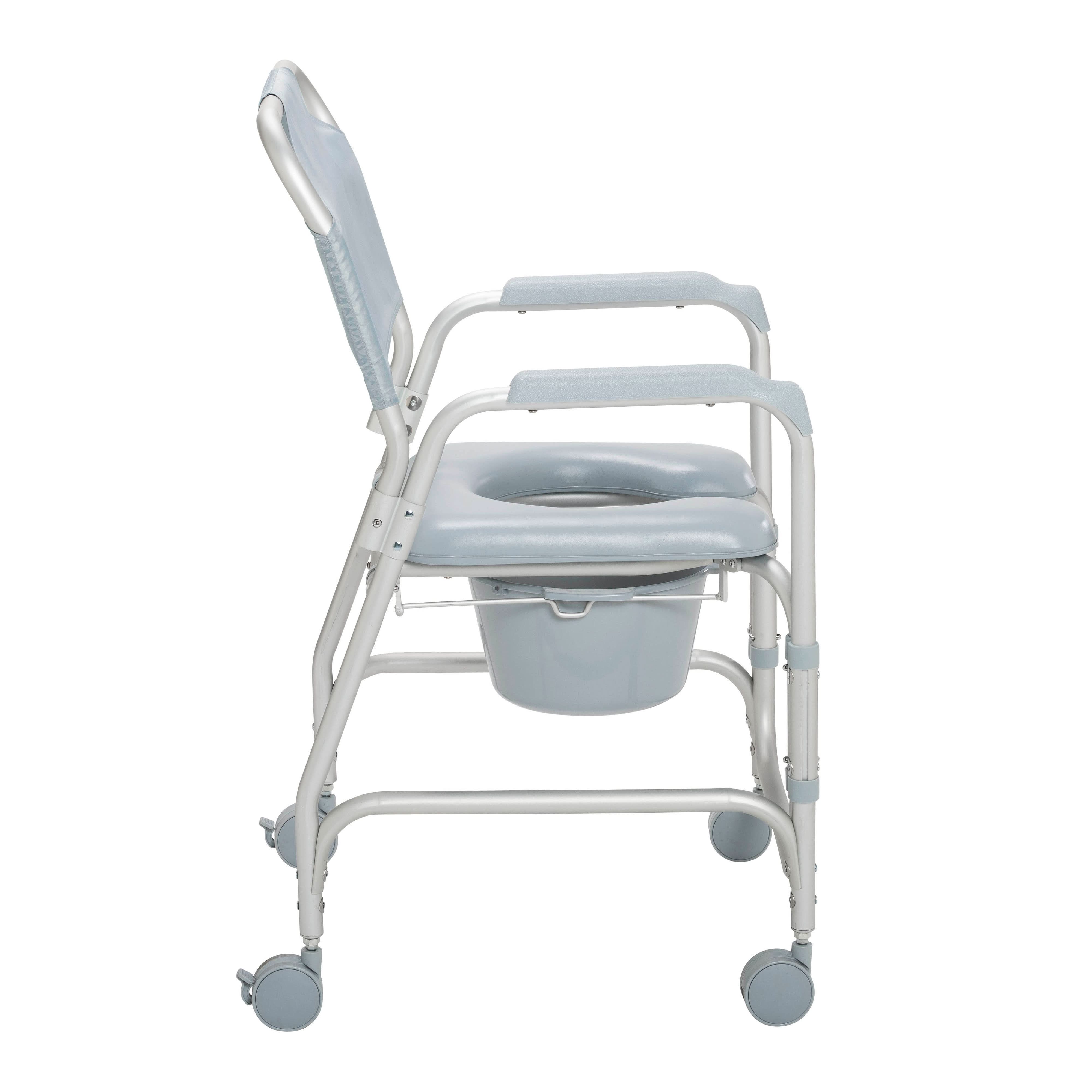 Drive Medical Lightweight Portable Shower Chair Commode with Casters