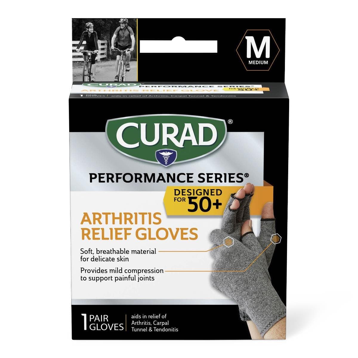 Medline Medline CURAD Performance Series 50+ Arthritis Support Gloves CURSR19400MD