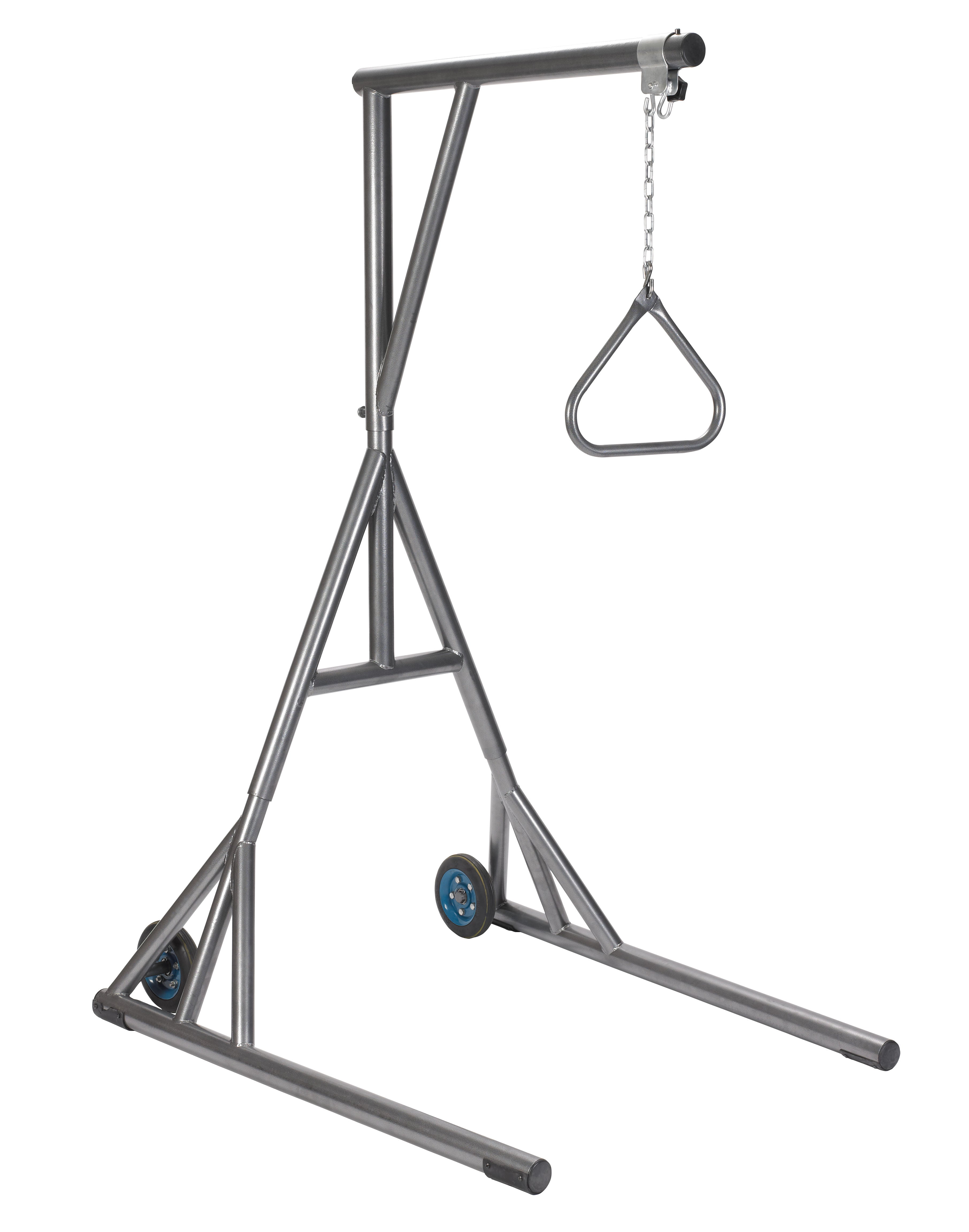 Drive Medical Heavy Duty Trapeze with Base and Wheels, Silver Vein