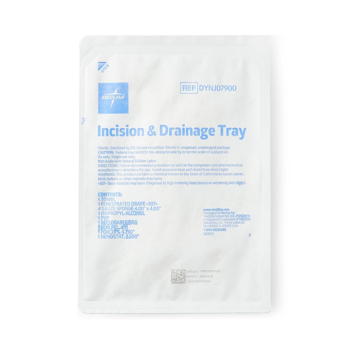 Medline Medline Incision and Drainage Trays with COMFORT LOOP Instruments DYNJ07900