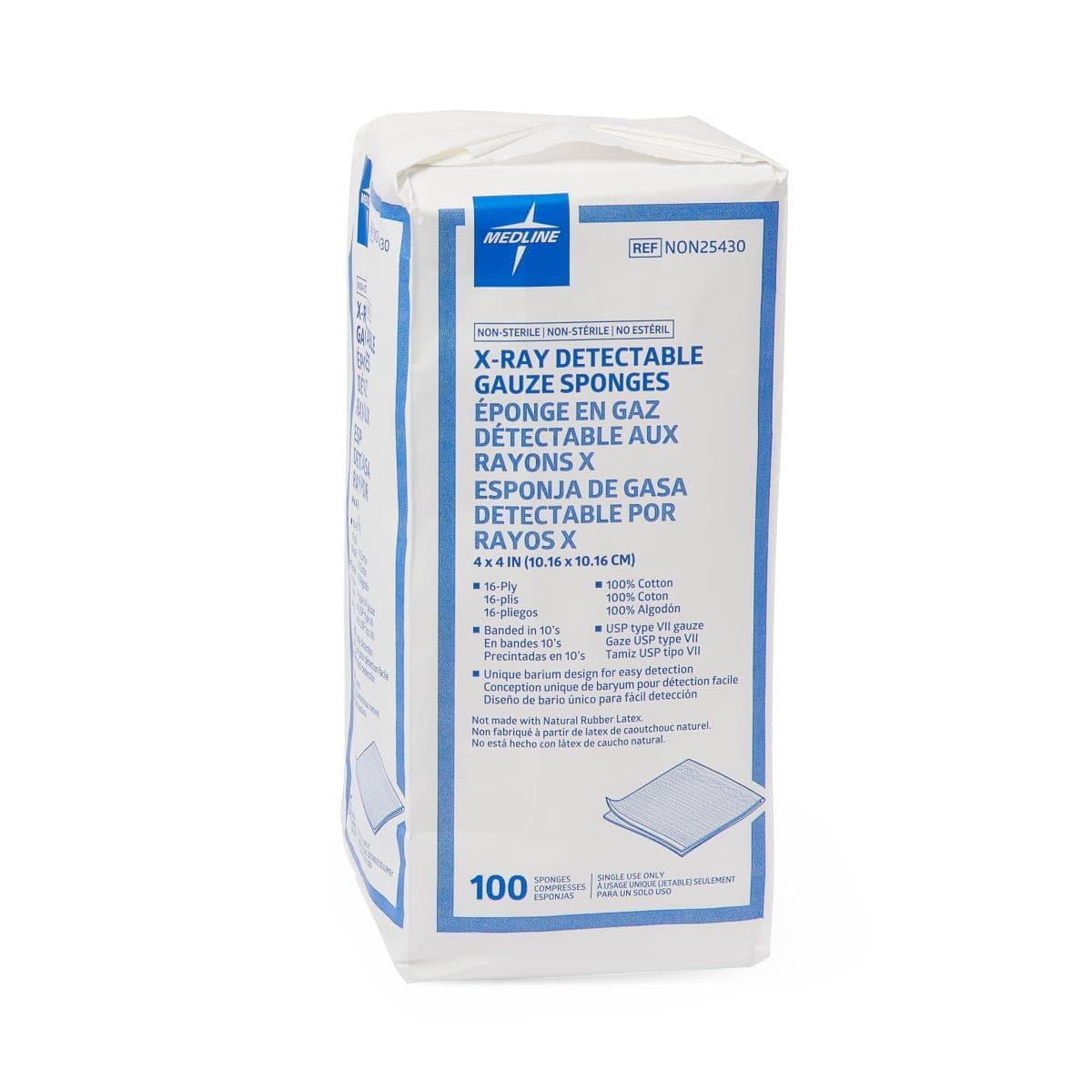 Medline Medline Nonsterile X-ray Detectable Gauze Sponges NON25430