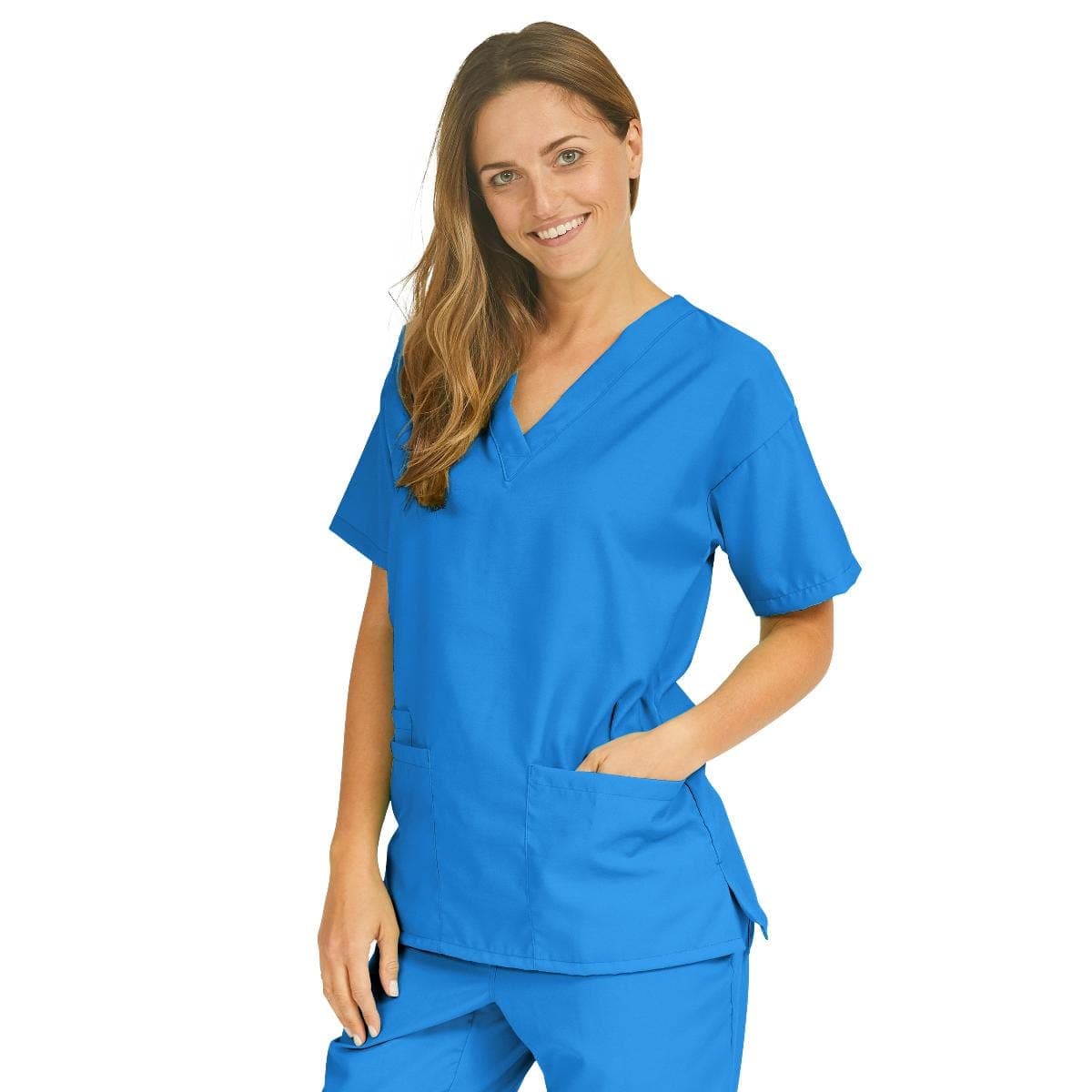 Medline Medline PerforMAX Women's V-Neck Tunic Scrub Top with 2 Pockets