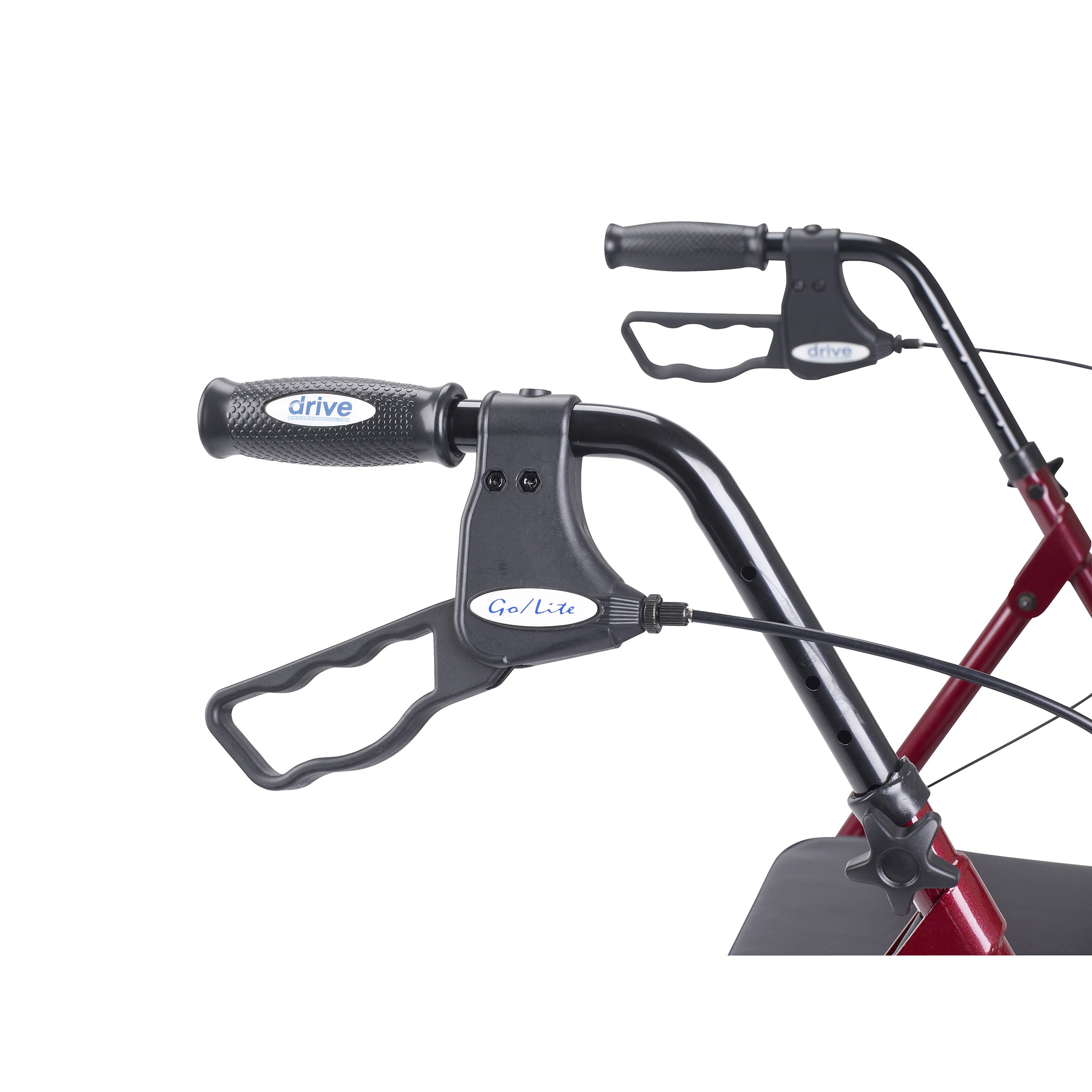Drive Medical Heavy Duty Bariatric Rollator Rolling Walker with Large Padded Seat