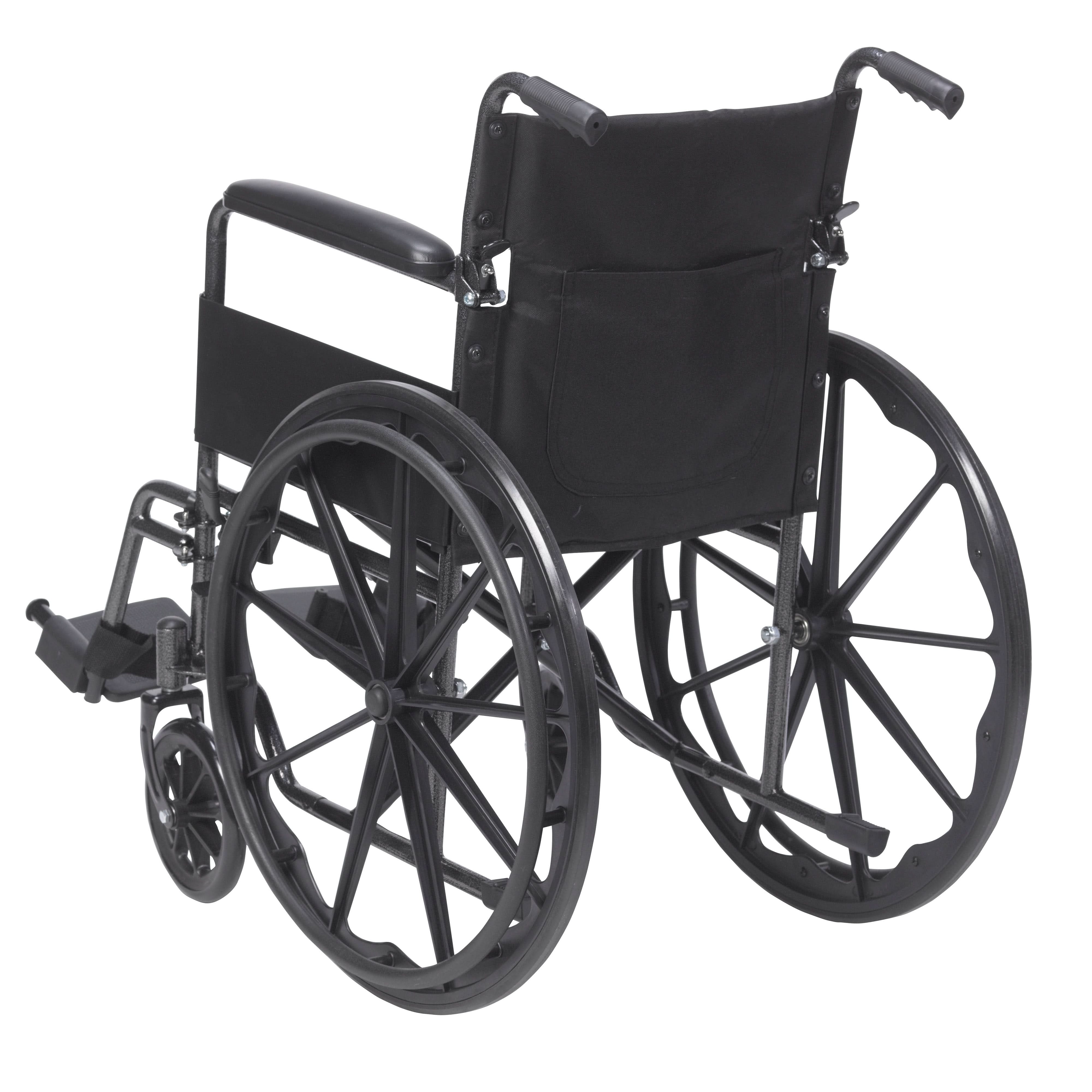 Drive Medical Silver Sport 1 Wheelchair with Full Arms and Swing away Removable Footrest