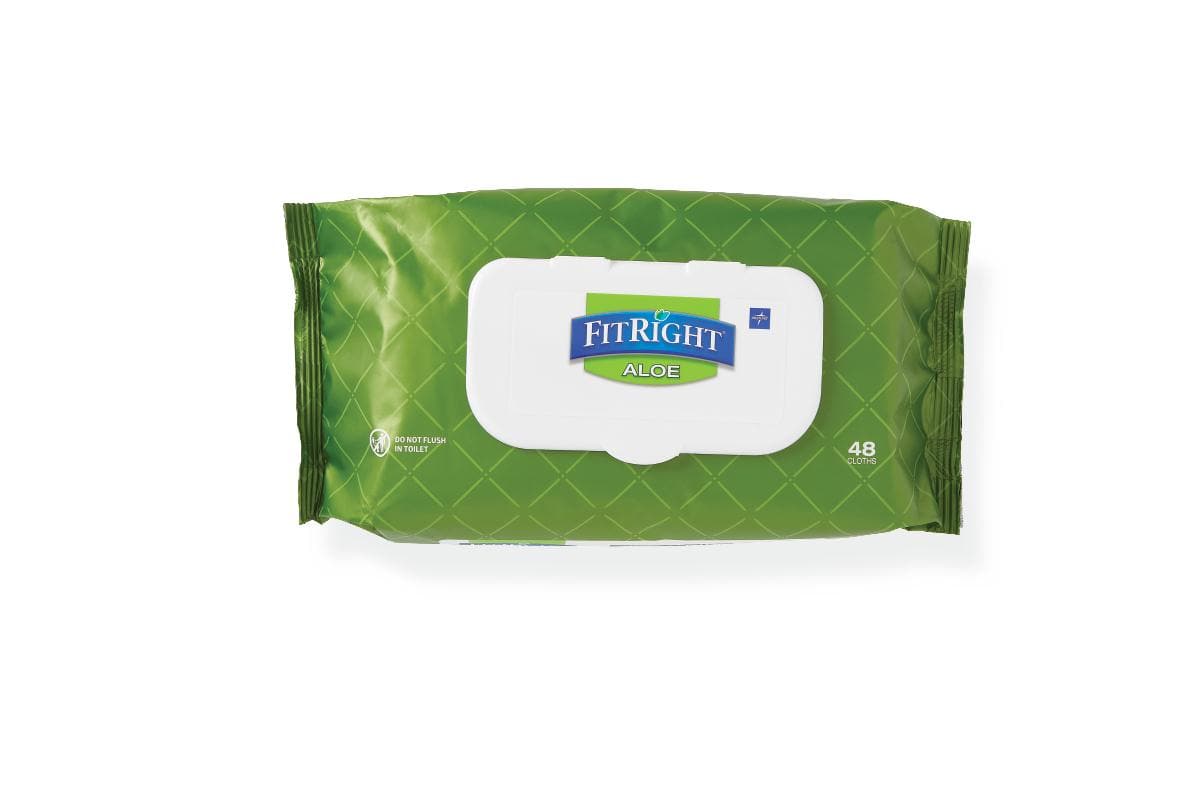 Medline Medline FitRight Aloe Quilted Personal Cleansing Wipes MSC263625H