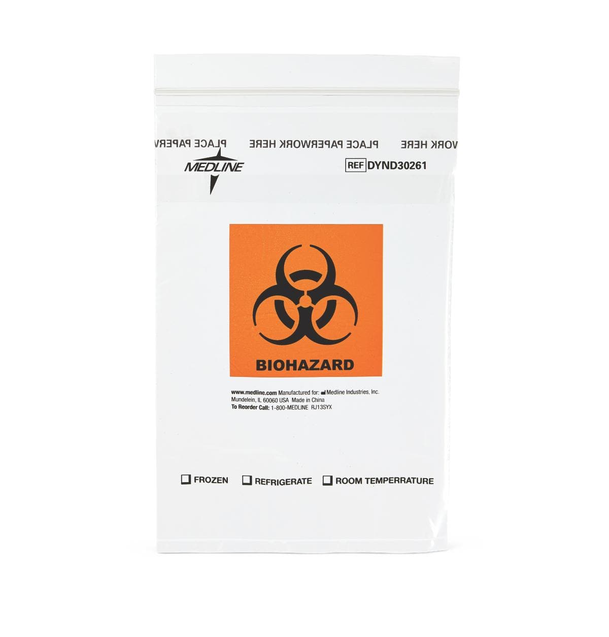 Medline Medline Zip-Style Biohazard Specimen Bags DYND30261Z