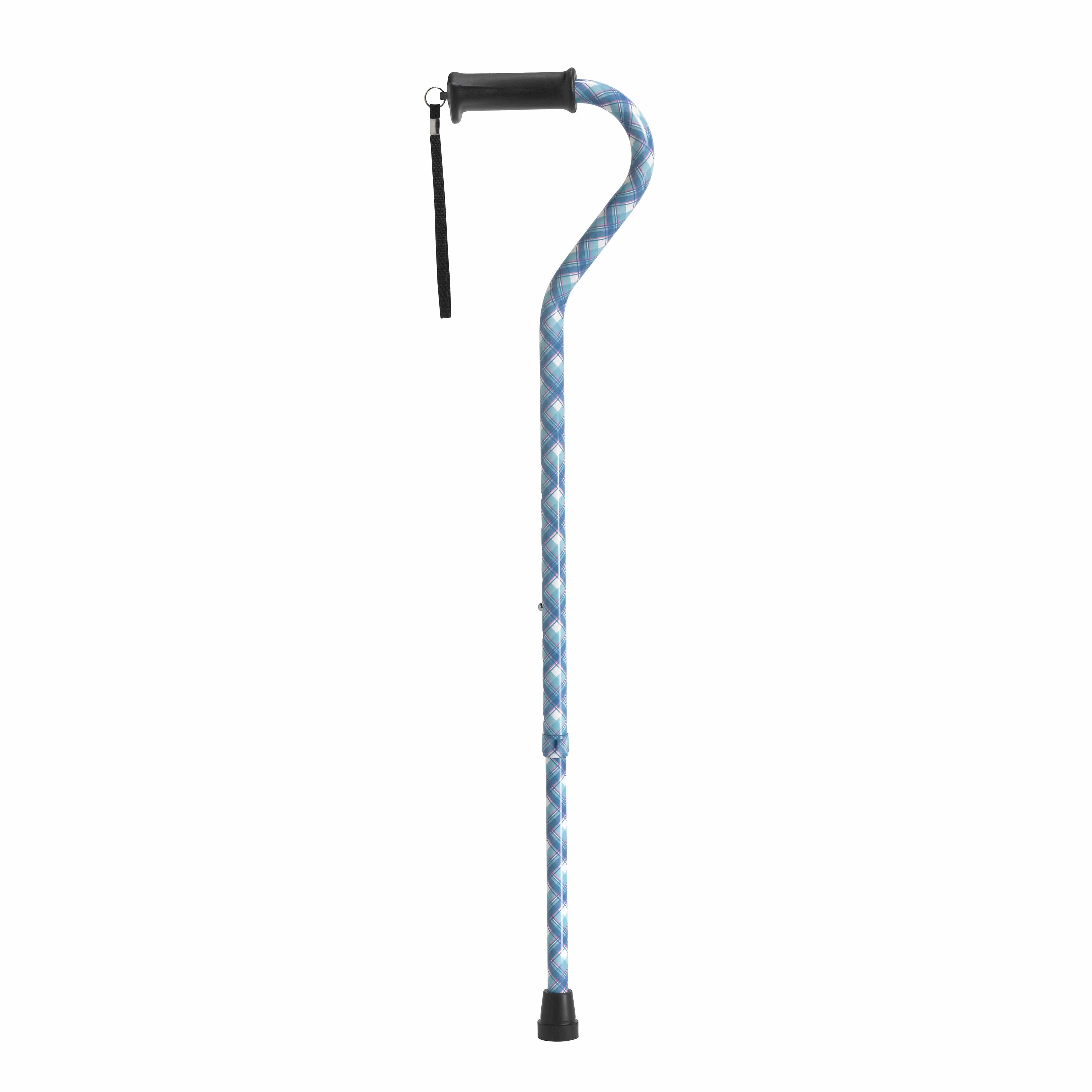 Drive Medical Drive Medical Adjustable Height Offset Handle Cane with Gel Hand Grip RTL10372PL