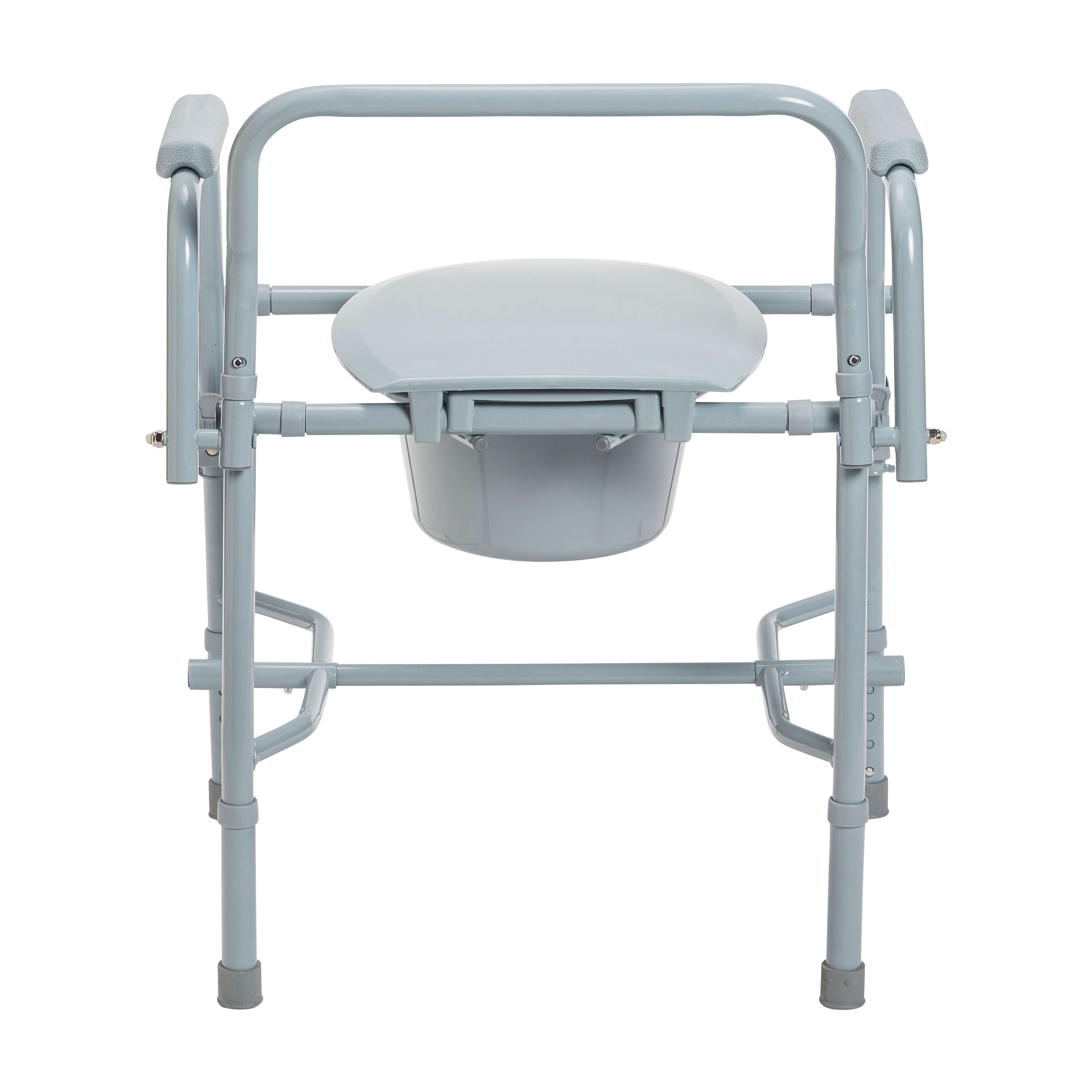 Drive Medical Steel Drop Arm Bedside Commode with Padded Arms
