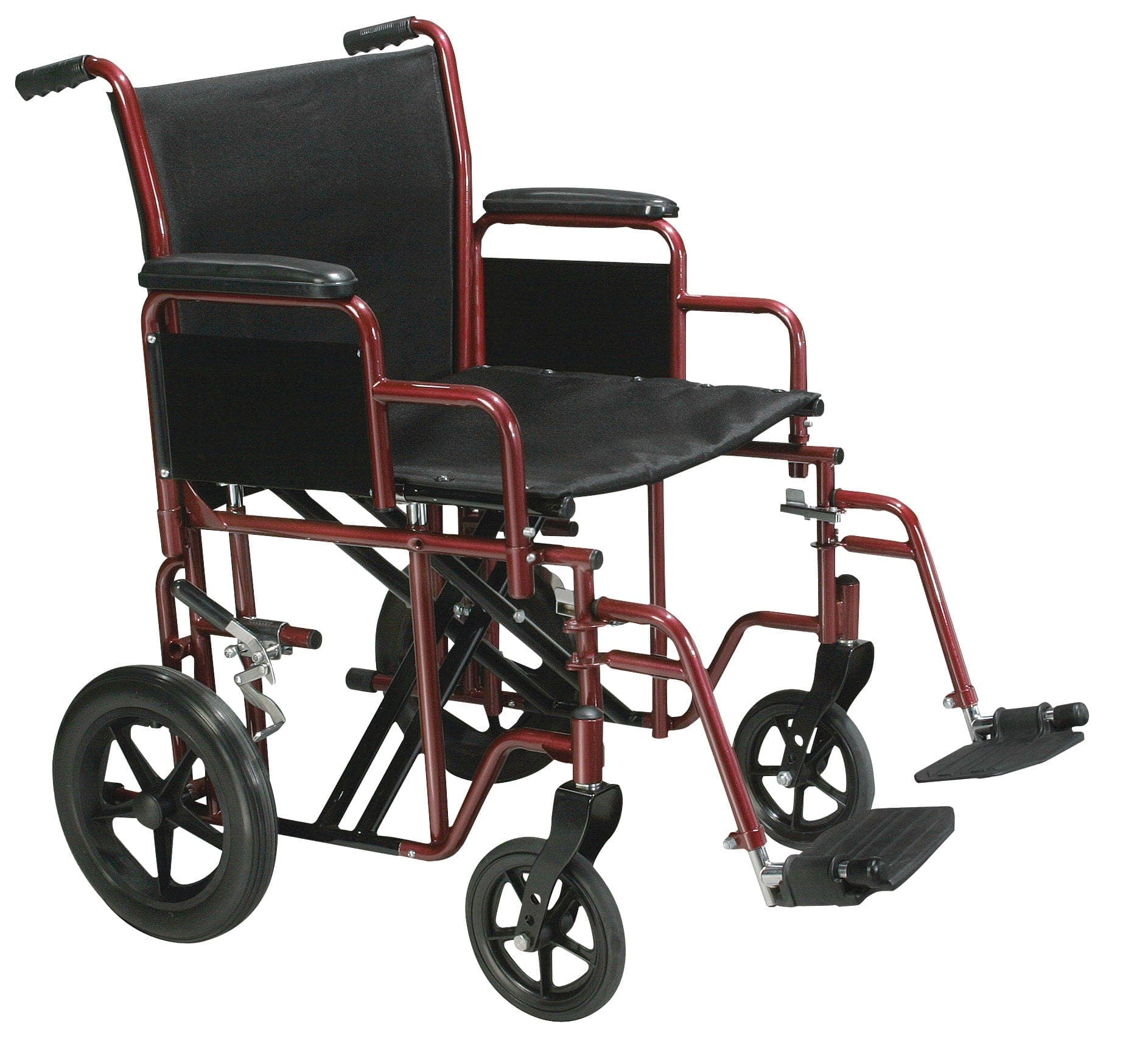 Drive Medical Drive Medical Bariatric Heavy Duty Transport Wheelchair with Swing Away Footrest btr20-r