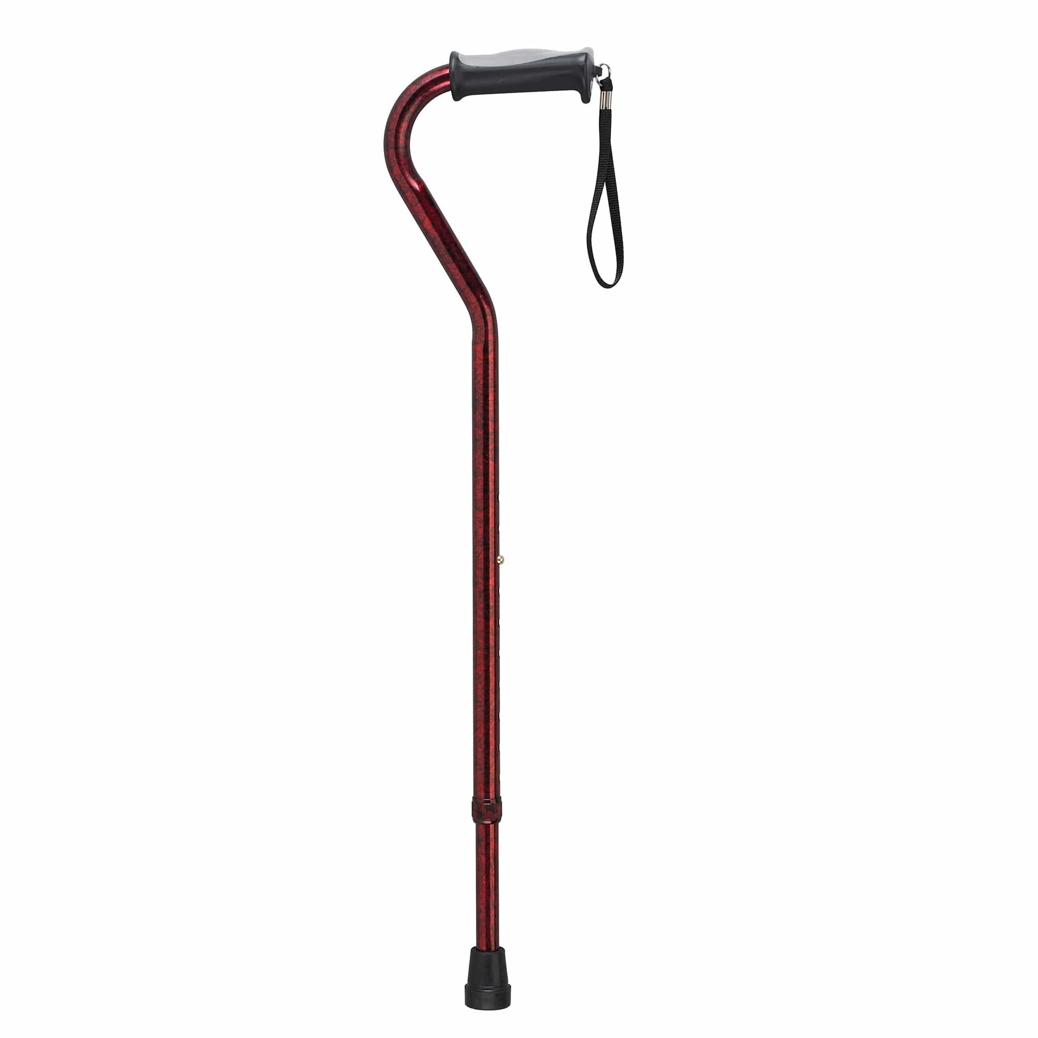 Drive Medical Drive Medical Adjustable Height Offset Handle Cane with Gel Hand Grip RTL10372RC