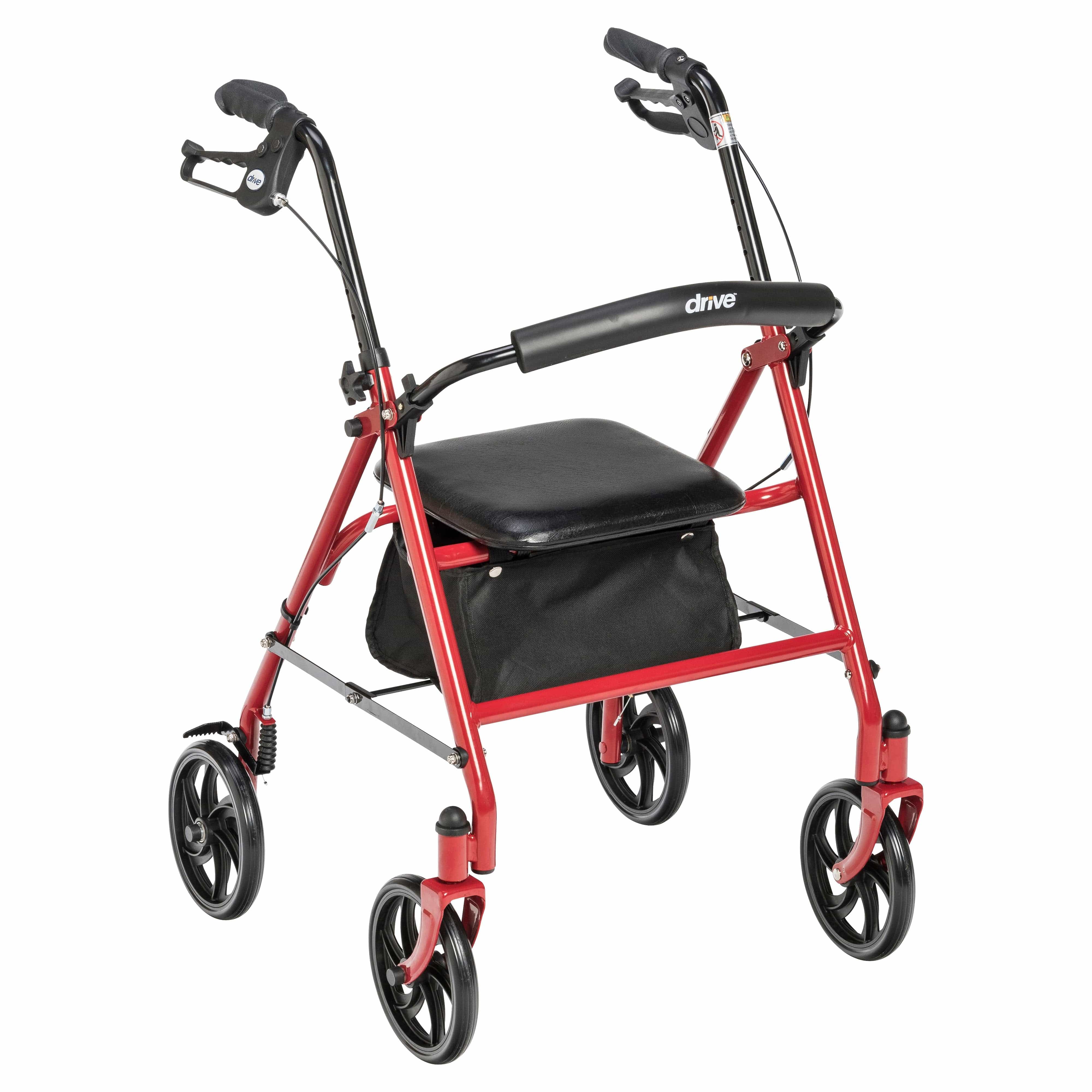 Drive Medical Drive Medical Four Wheel Rollator Rolling Walker with Fold Up Removable Back Support 10257rd-1