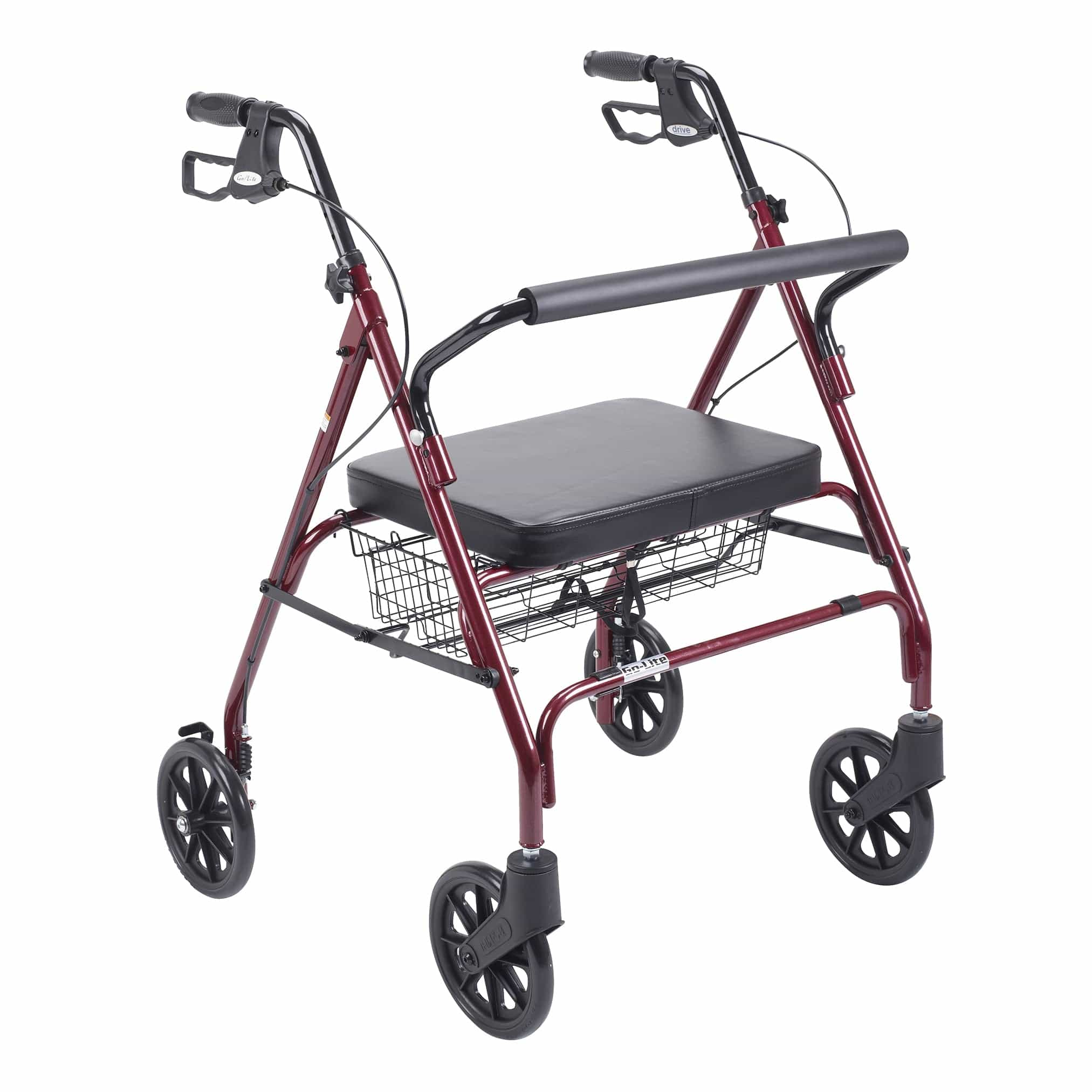 Drive Medical Drive Medical Heavy Duty Bariatric Rollator Rolling Walker with Large Padded Seat 10215rd-1