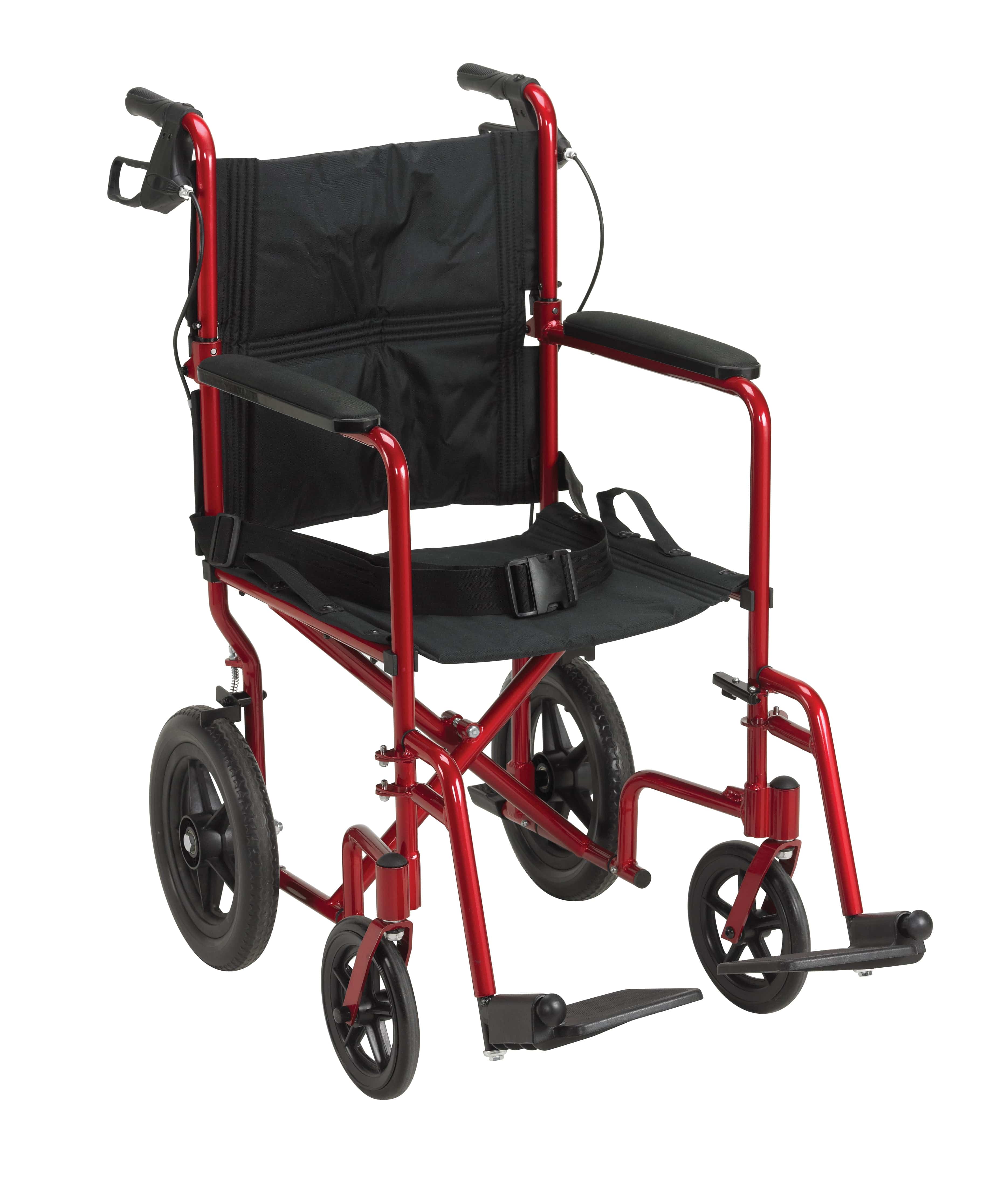 Drive Medical Drive Medical Lightweight Expedition Transport Wheelchair with Hand Brakes EXP19LTRD