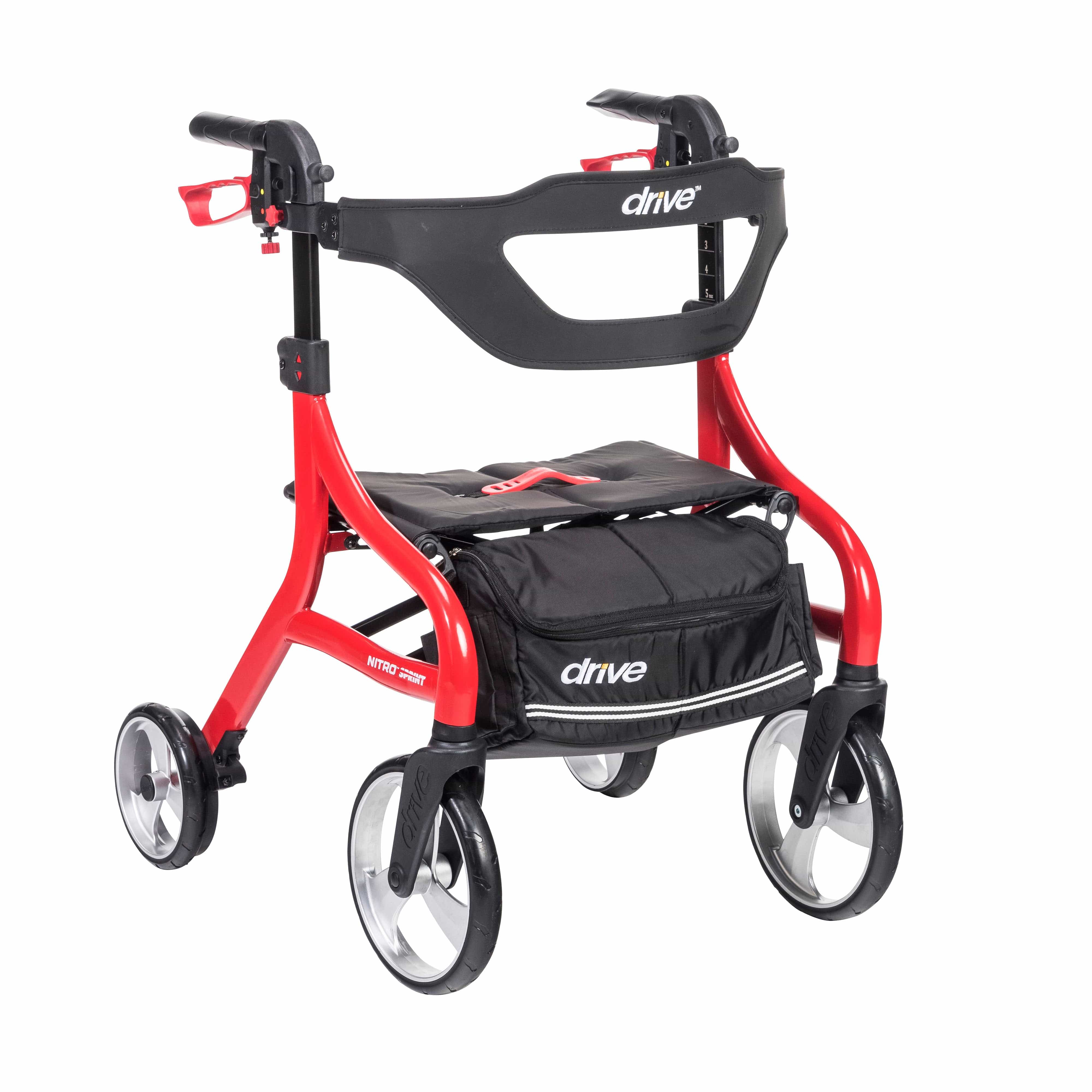 Drive Medical Drive Medical Nitro Sprint Rollator Rolling Walker, Hemi Height 102662rd-h