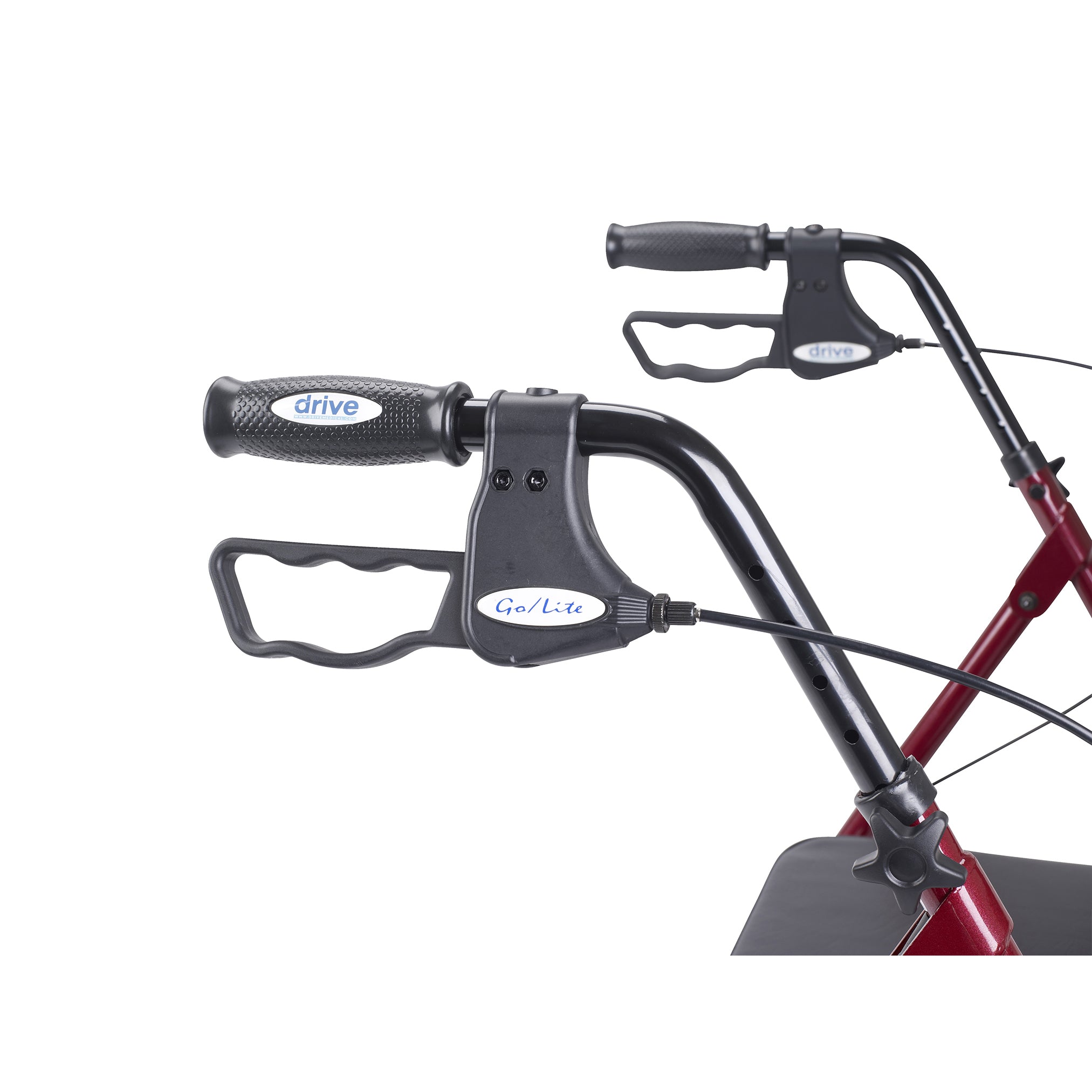 Drive Medical Heavy Duty Bariatric Rollator Rolling Walker with Large Padded Seat