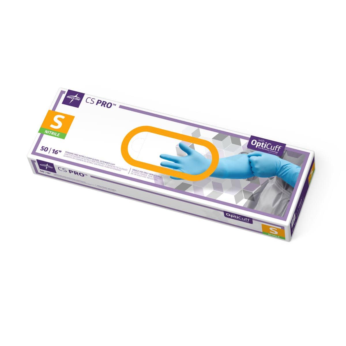 Medline Medline CS Pro 16" Cuff Nitrile Exam Gloves CS16S