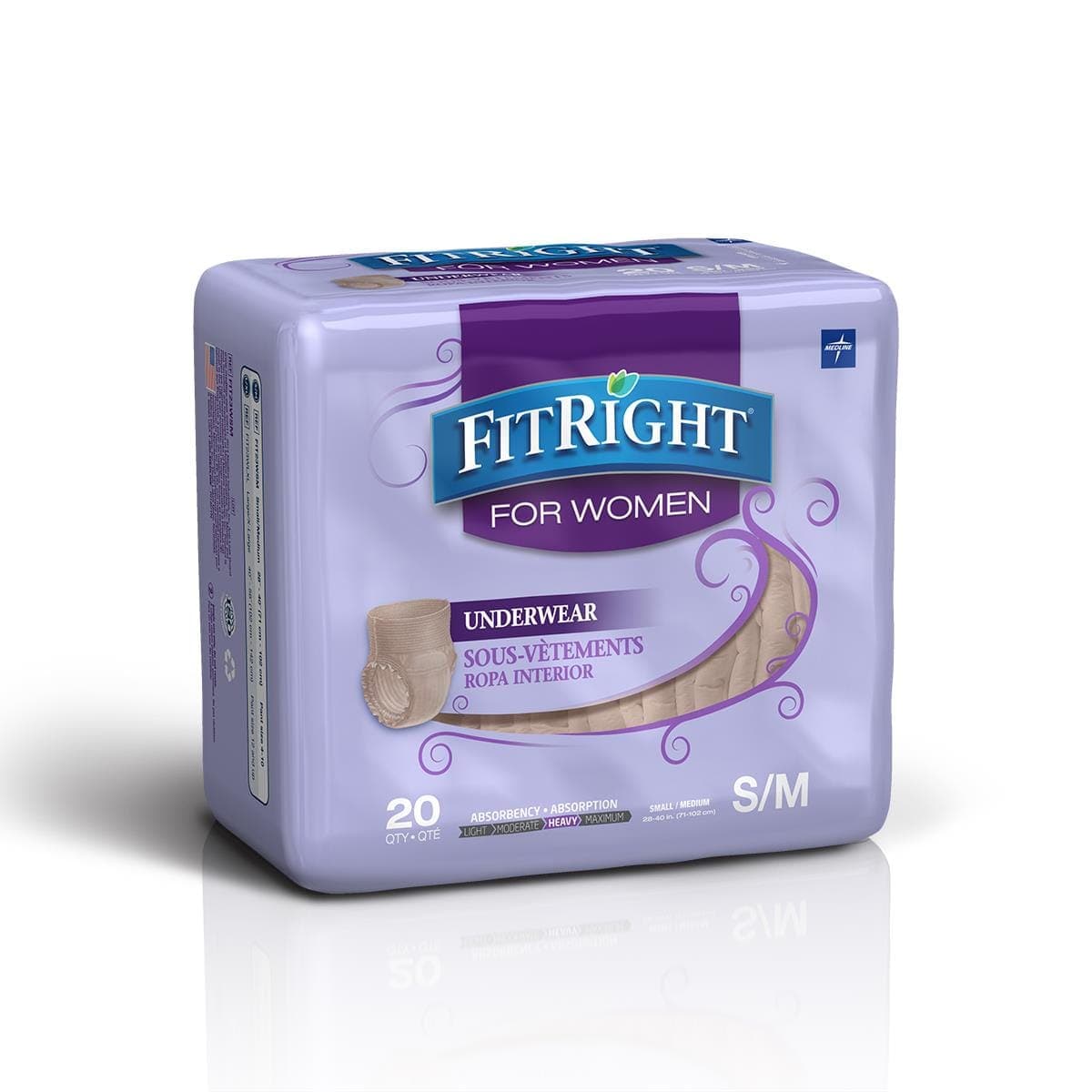 Medline Medline FitRight Ultra Underwear for Women FIT23WSMZ