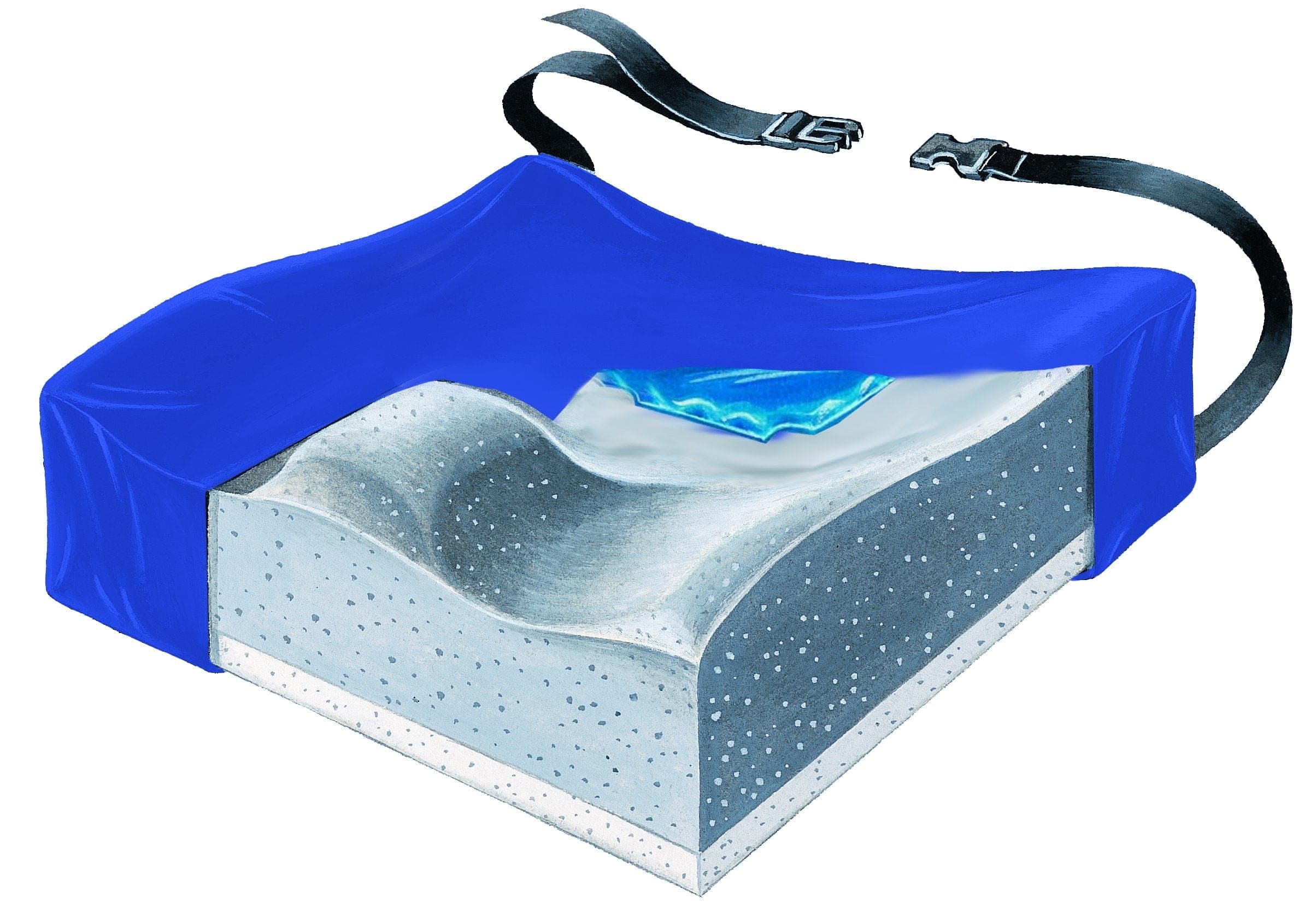 SkilCare SkilCare Contour 16" Foam Cushion w/Gel Pad & LSII Cover