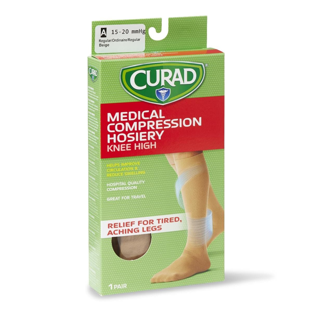 Medline Medline CURAD Knee 15-20mmHg Compression Hosiery MDS1700ATH