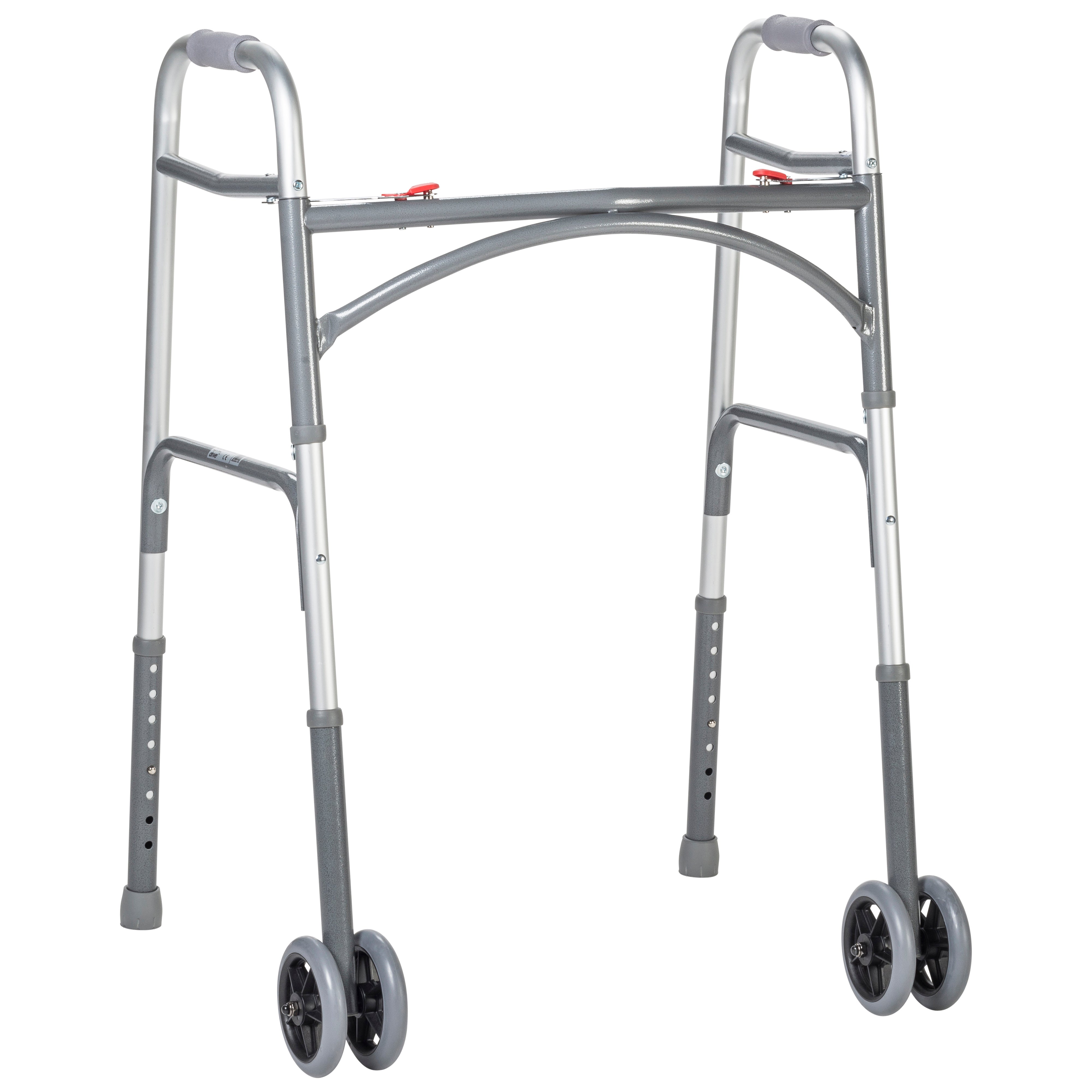 Drive Medical Heavy Duty Bariatric Two Button Walker with Wheels