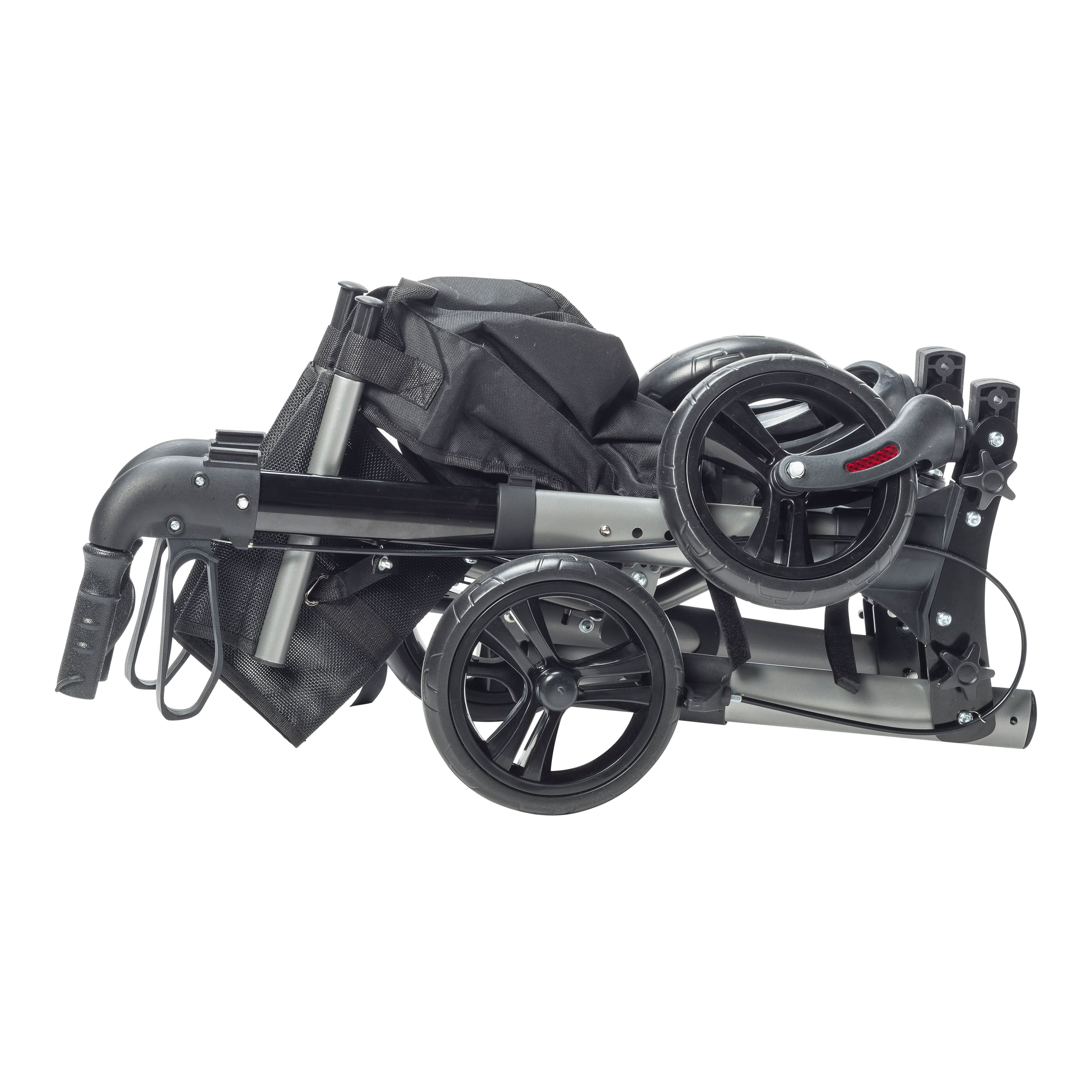 Drive Medical Compact Folding Rollator Rolling Walker, Grey/Black