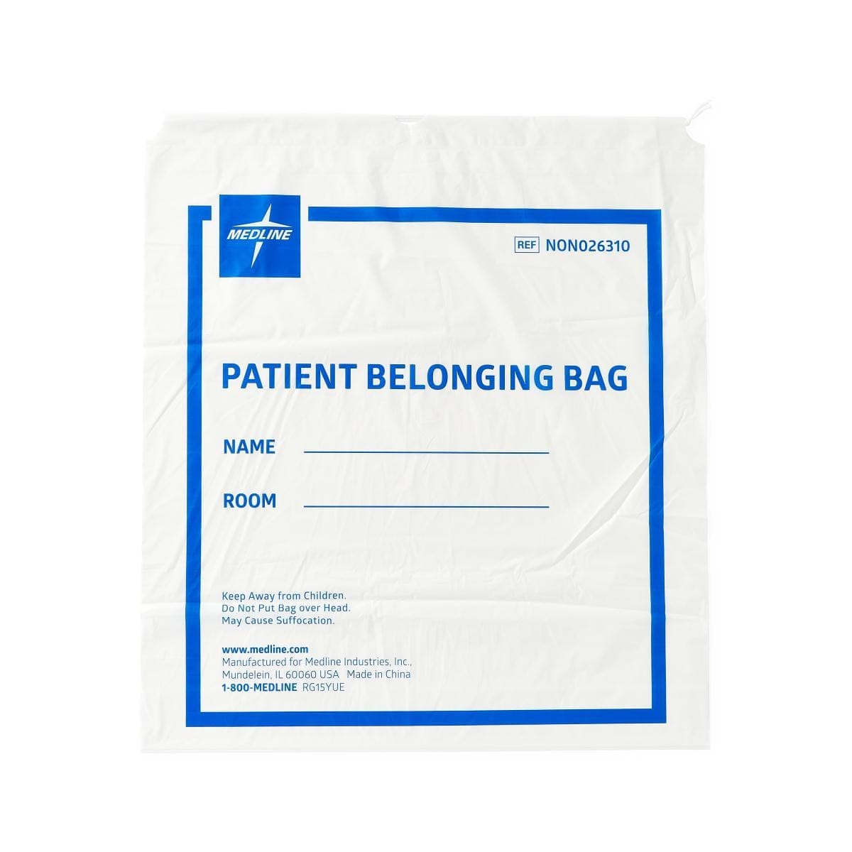 Medline Medline Plastic Patient Belongings Bags with Drawstring NON026310