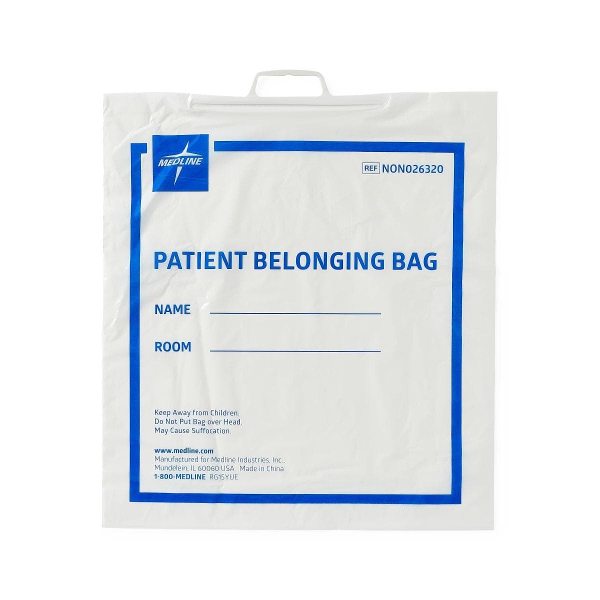 Medline Medline Plastic Patient Belongings Bags with Rigid Handle NON026320