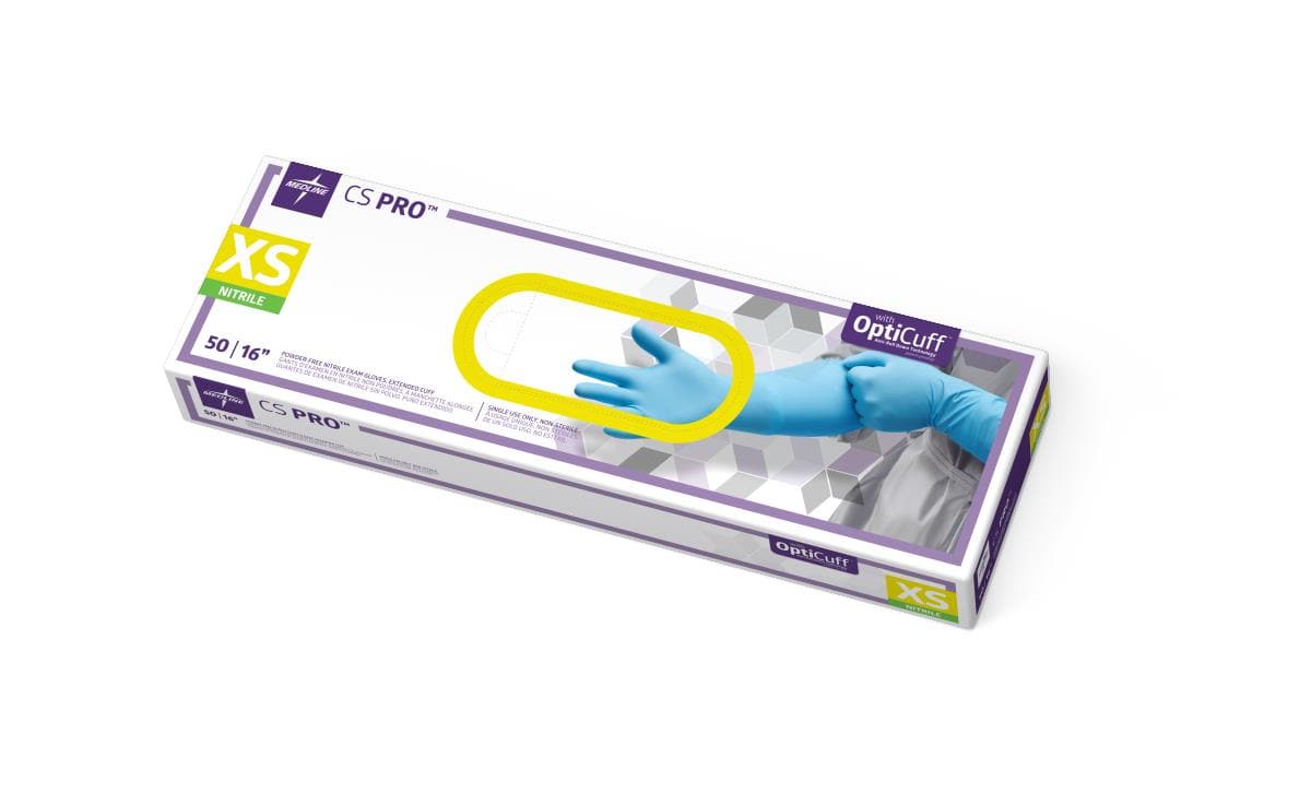 Medline Medline CS Pro 16" Cuff Nitrile Exam Gloves CS16XS