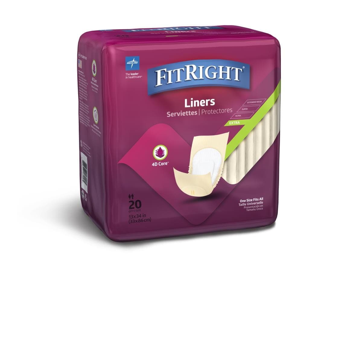 Medline Medline FitRight Incontinence Liners FITLINER100Z